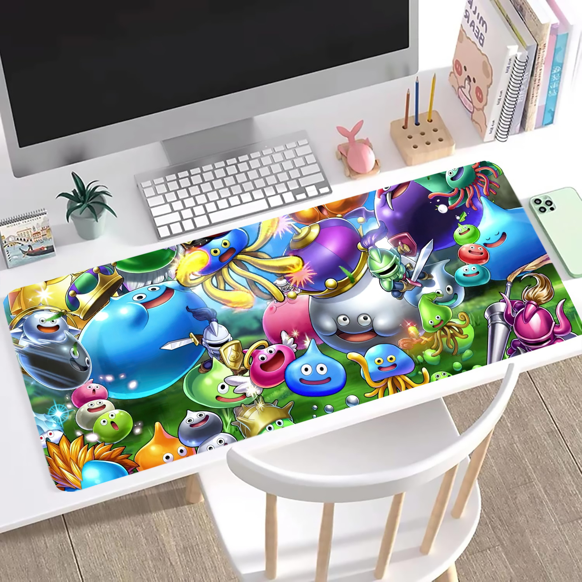（画像用） ドラゴンクエスト Doragon Kuesuto Dragon Quest ステッチ加工 大判デスクマット／滑り止めマウスパッド