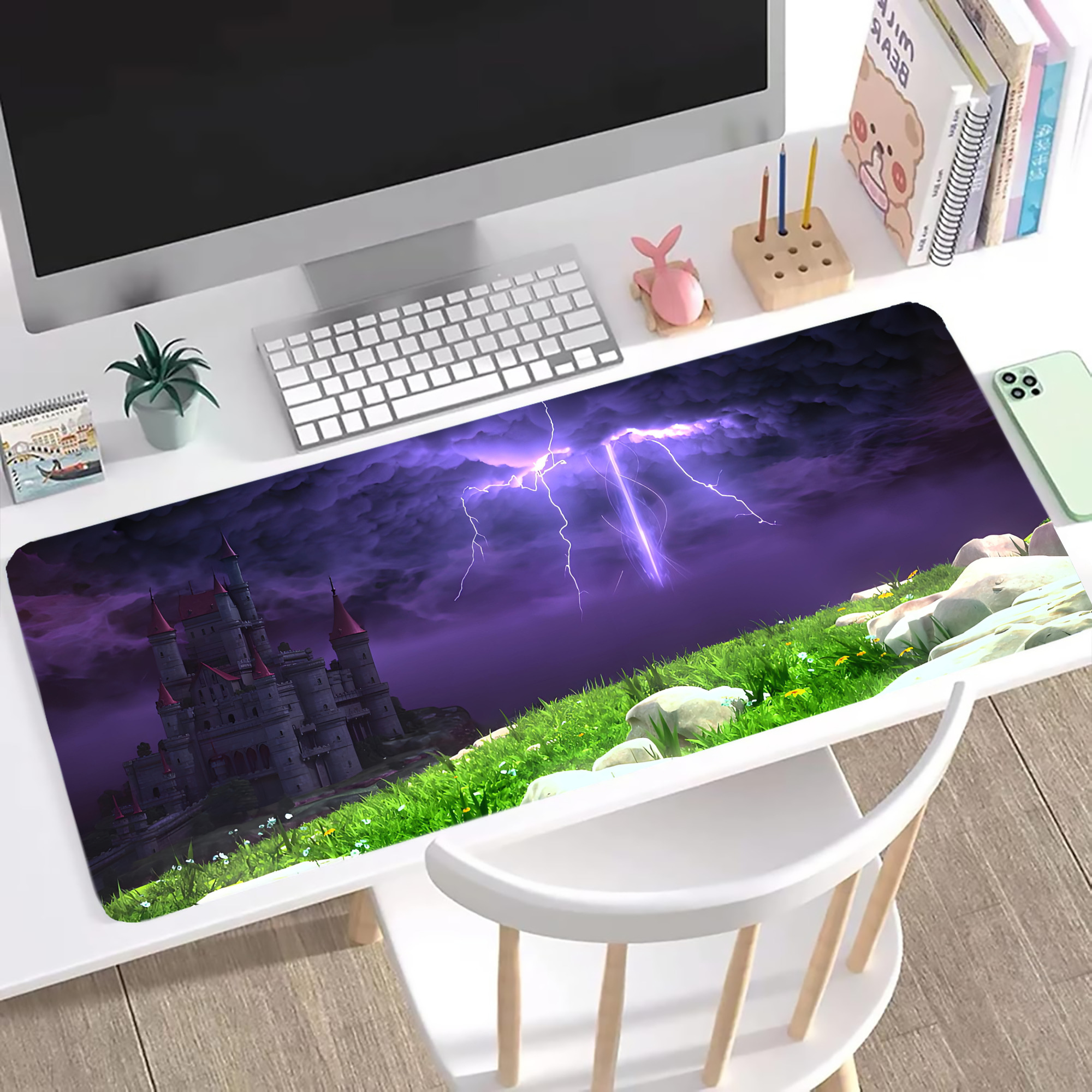（画像用） ドラゴンクエスト Doragon Kuesuto Dragon Quest ステッチ加工 大判デスクマット／滑り止めマウスパッド
