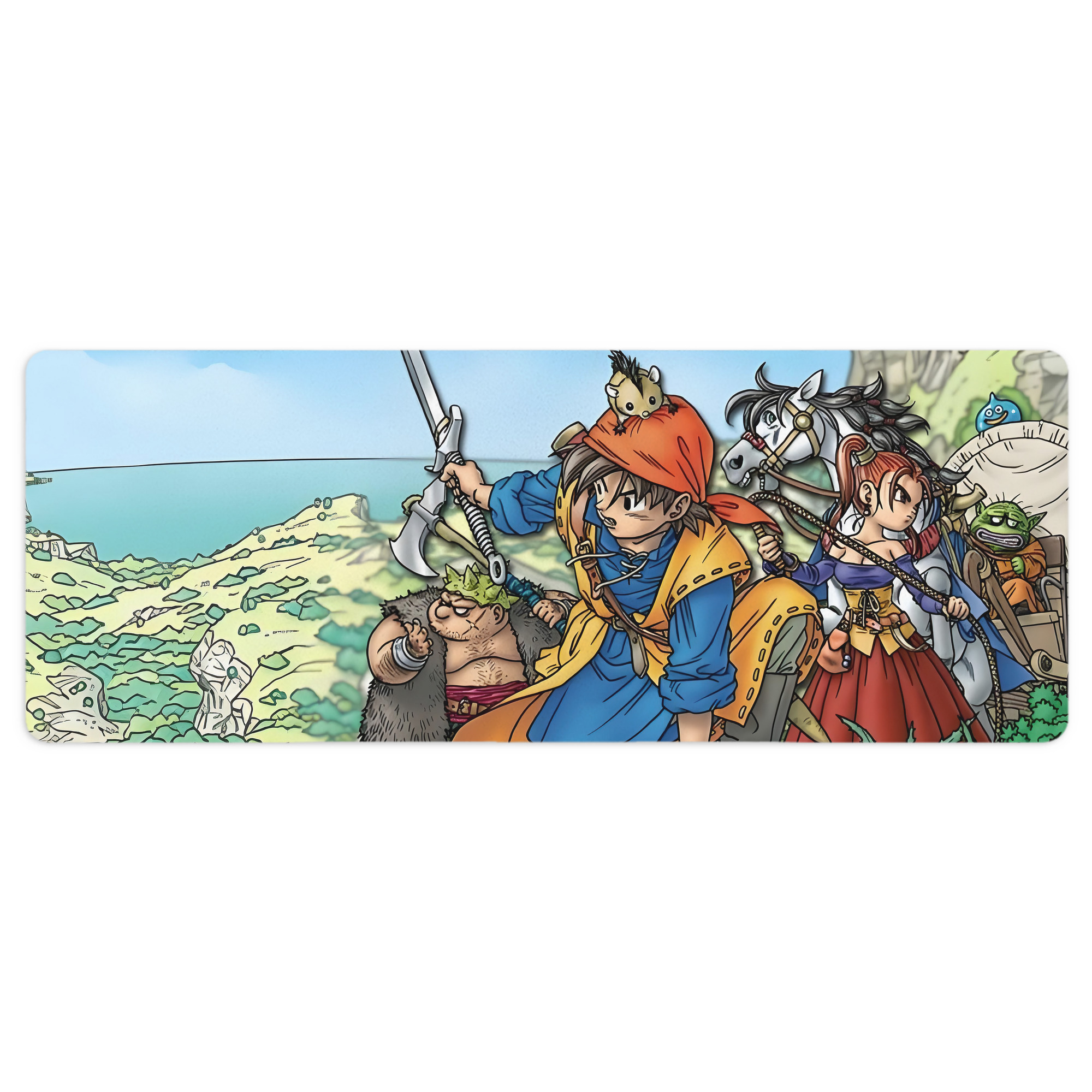 （画像用） ドラゴンクエスト Doragon Kuesuto Dragon Quest ステッチ加工 大判デスクマット／滑り止めマウスパッド