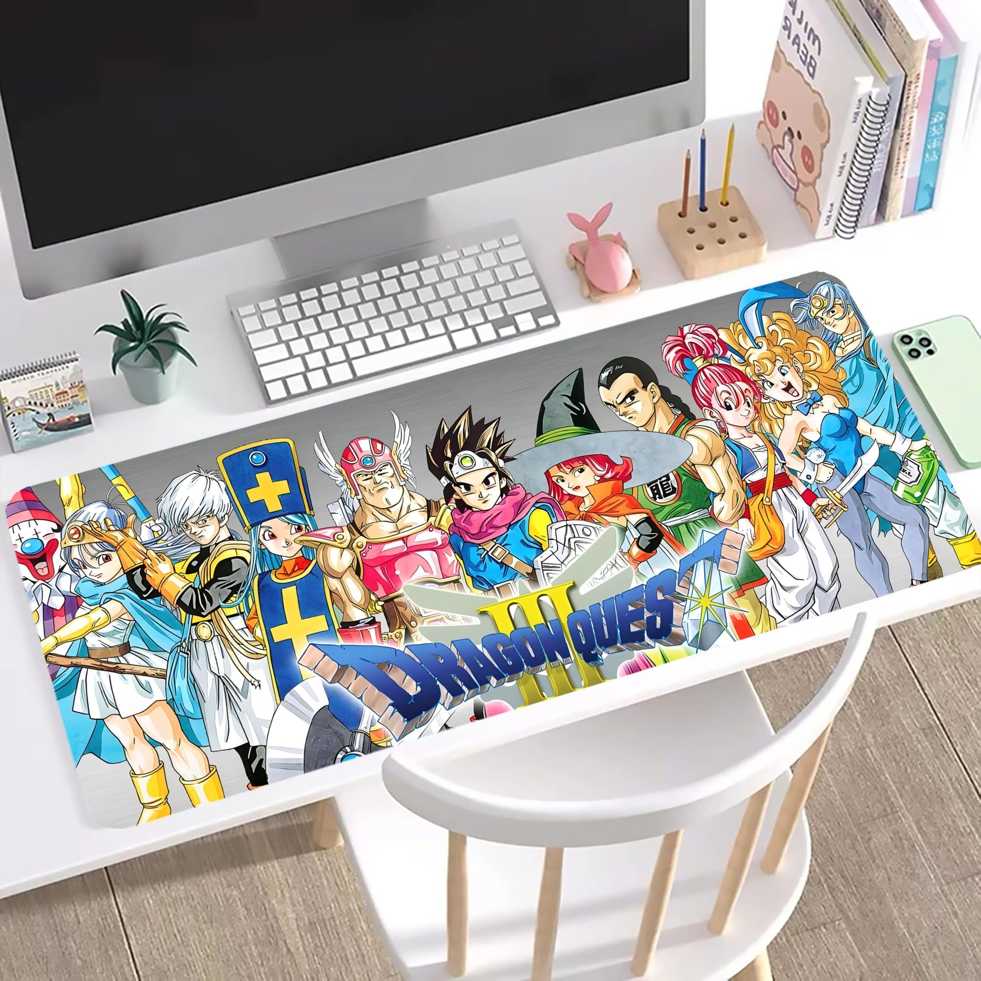 （画像用） ドラゴンクエスト Doragon Kuesuto Dragon Quest ステッチ加工 大判デスクマット／滑り止めマウスパッド