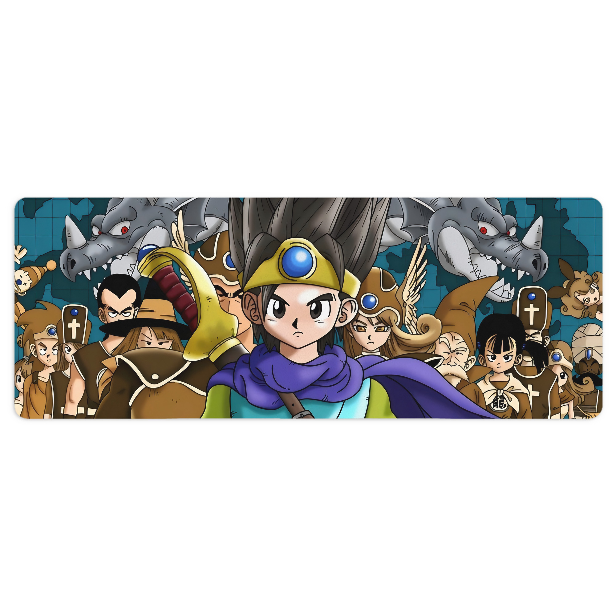 （画像用） ドラゴンクエスト Doragon Kuesuto Dragon Quest ステッチ加工 大判デスクマット／滑り止めマウスパッド