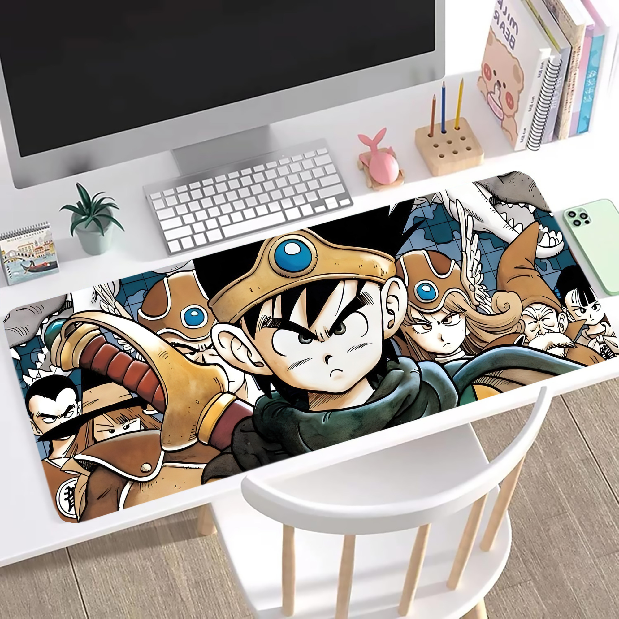 （画像用） ドラゴンクエスト Doragon Kuesuto Dragon Quest ステッチ加工 大判デスクマット／滑り止めマウスパッド
