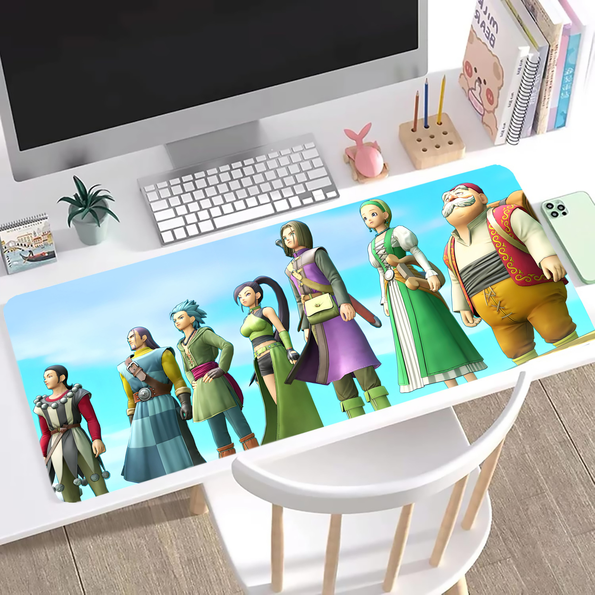 （画像用） ドラゴンクエスト Doragon Kuesuto Dragon Quest ステッチ加工 大判デスクマット／滑り止めマウスパッド