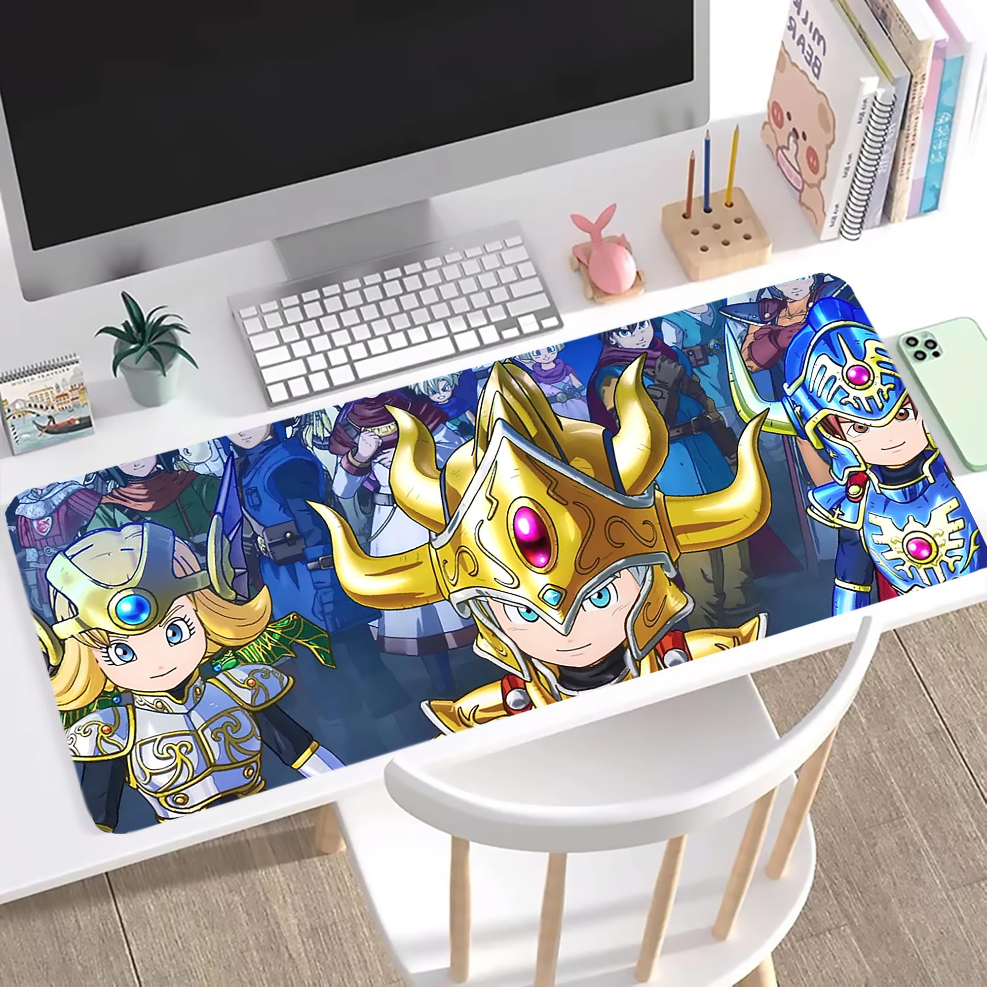 （画像用） ドラゴンクエスト Doragon Kuesuto Dragon Quest ステッチ加工 大判デスクマット／滑り止めマウスパッド