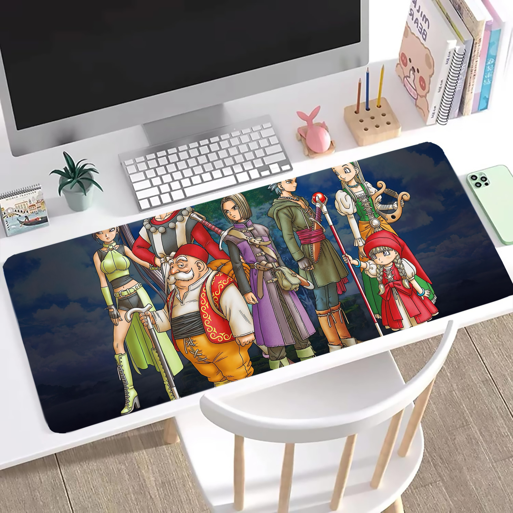 （画像用） ドラゴンクエスト Doragon Kuesuto Dragon Quest ステッチ加工 大判デスクマット／滑り止めマウスパッド