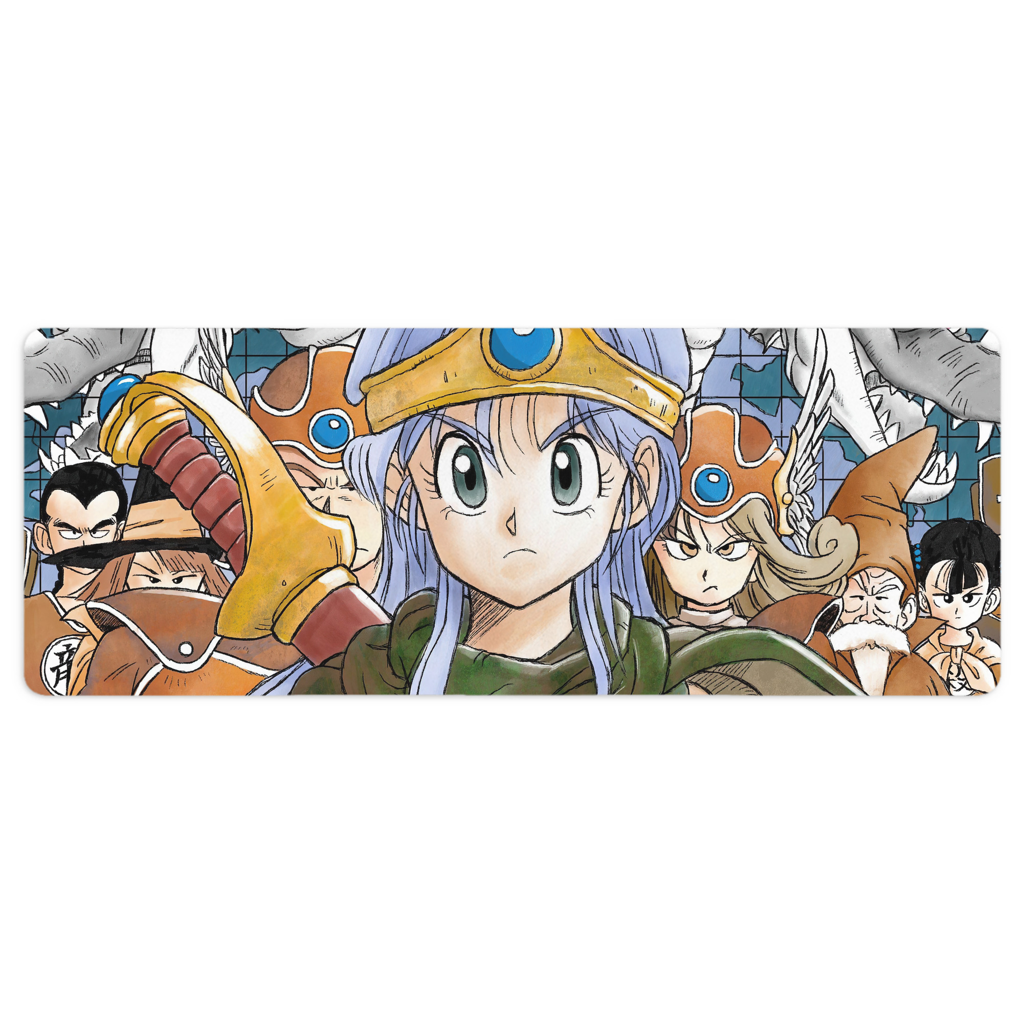（画像用） ドラゴンクエスト Doragon Kuesuto Dragon Quest ステッチ加工 大判デスクマット／滑り止めマウスパッド