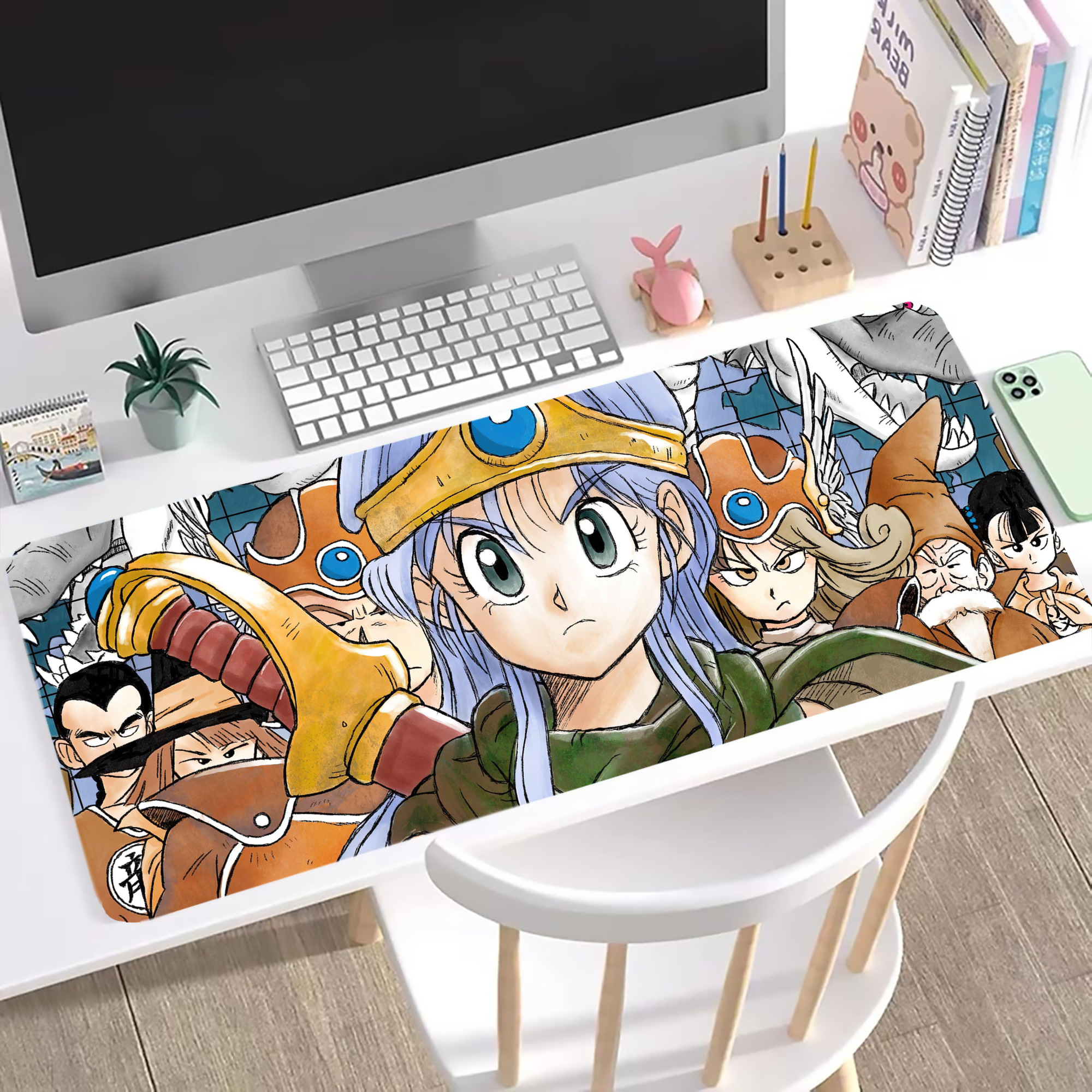 （画像用） ドラゴンクエスト Doragon Kuesuto Dragon Quest ステッチ加工 大判デスクマット／滑り止めマウスパッド