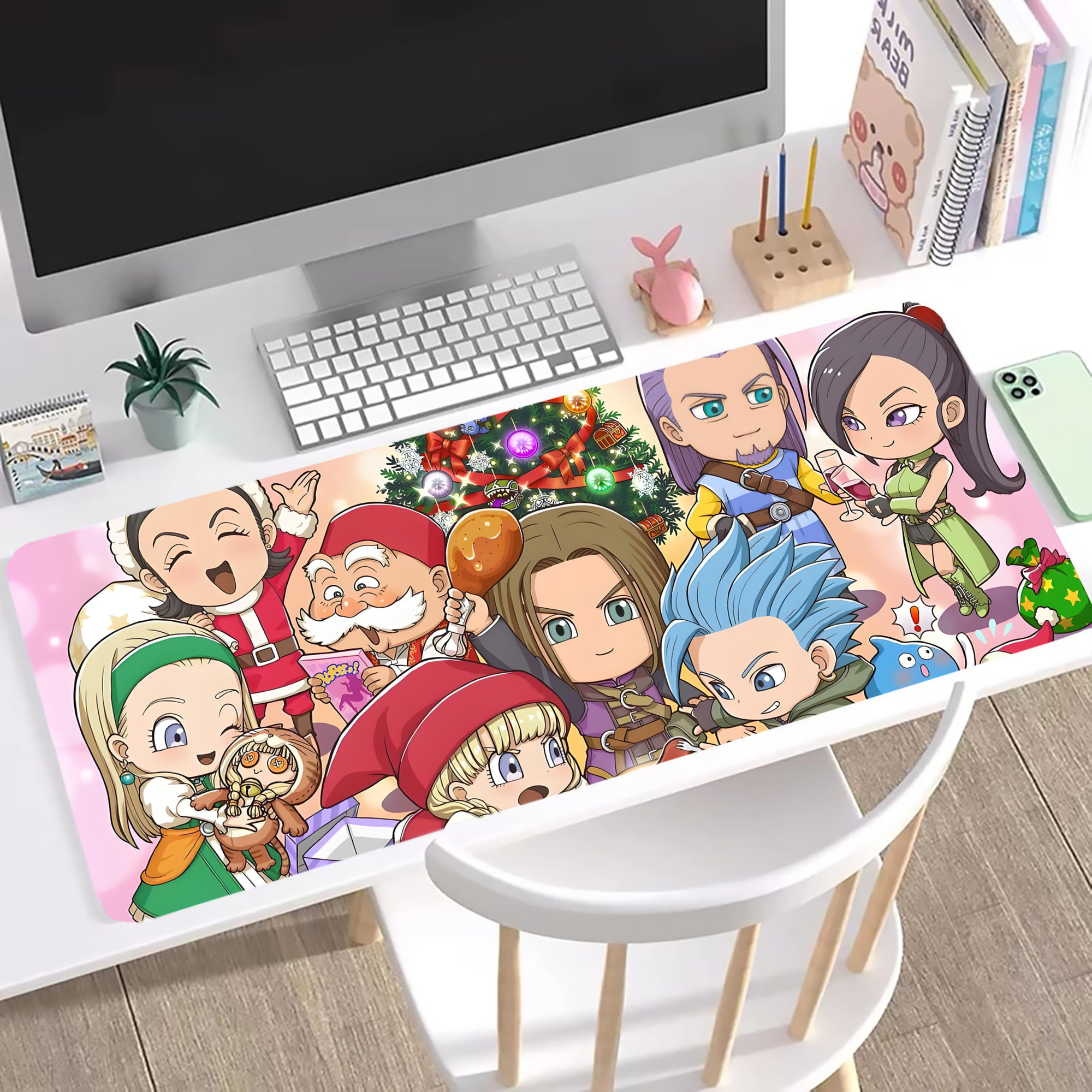 （画像用） ドラゴンクエスト Doragon Kuesuto Dragon Quest ステッチ加工 大判デスクマット／滑り止めマウスパッド