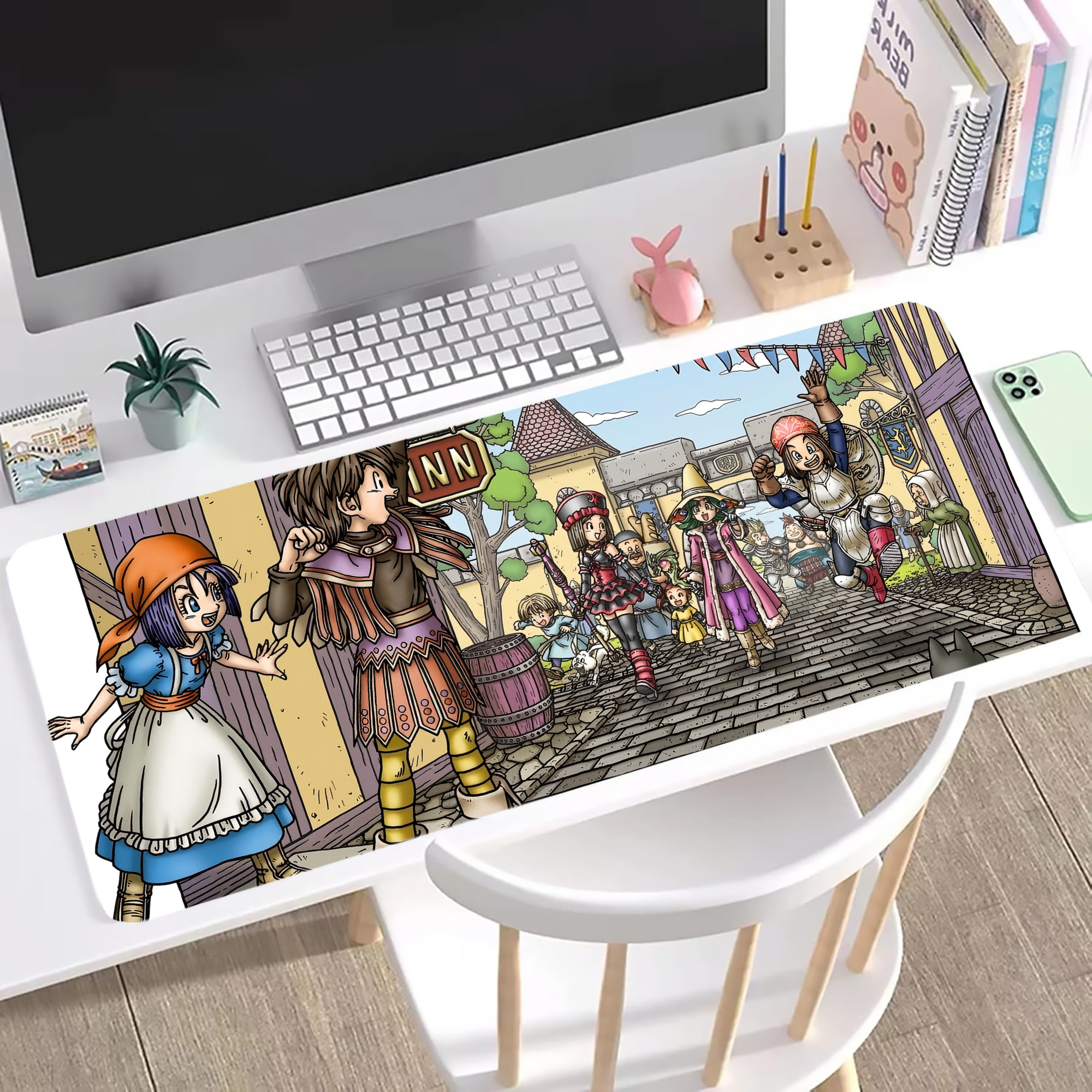 （画像用） ドラゴンクエスト Doragon Kuesuto Dragon Quest ステッチ加工 大判デスクマット／滑り止めマウスパッド