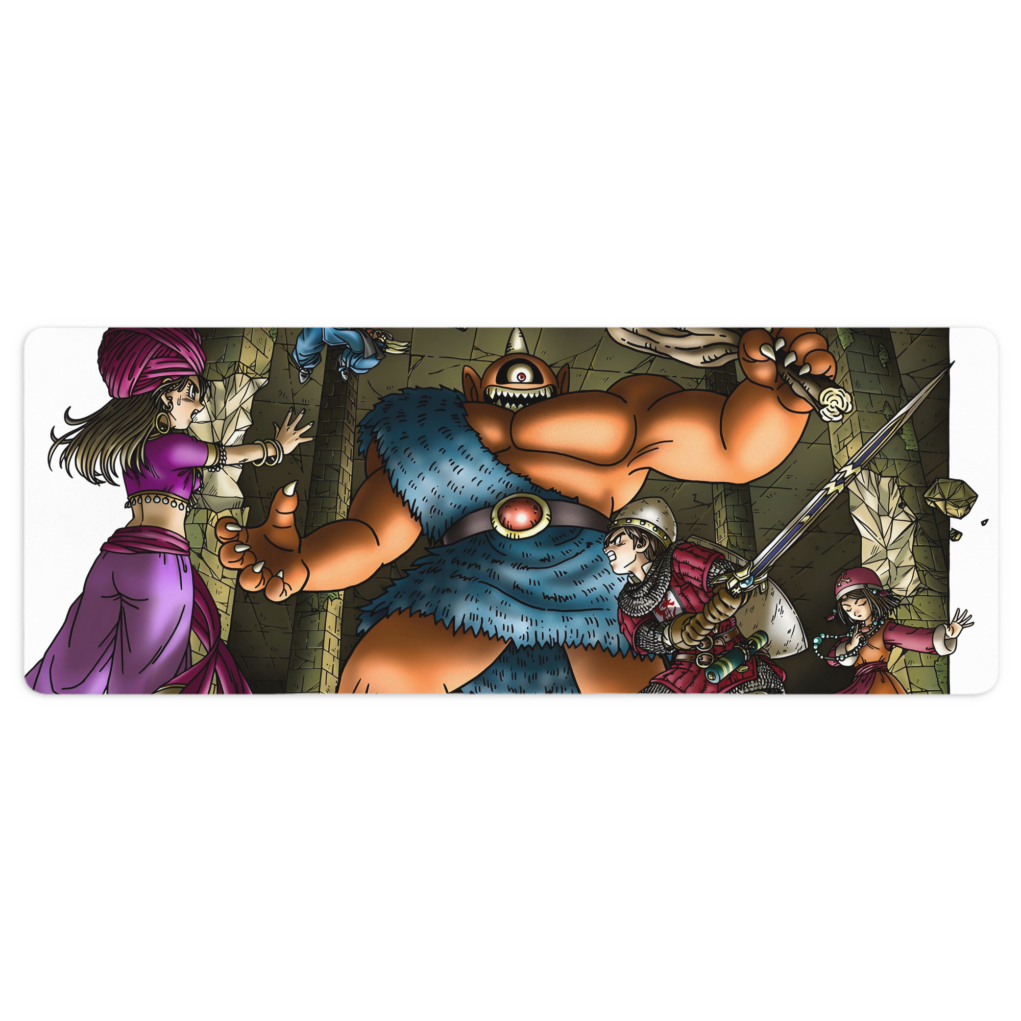 （画像用） ドラゴンクエスト Doragon Kuesuto Dragon Quest ステッチ加工 大判デスクマット／滑り止めマウスパッド
