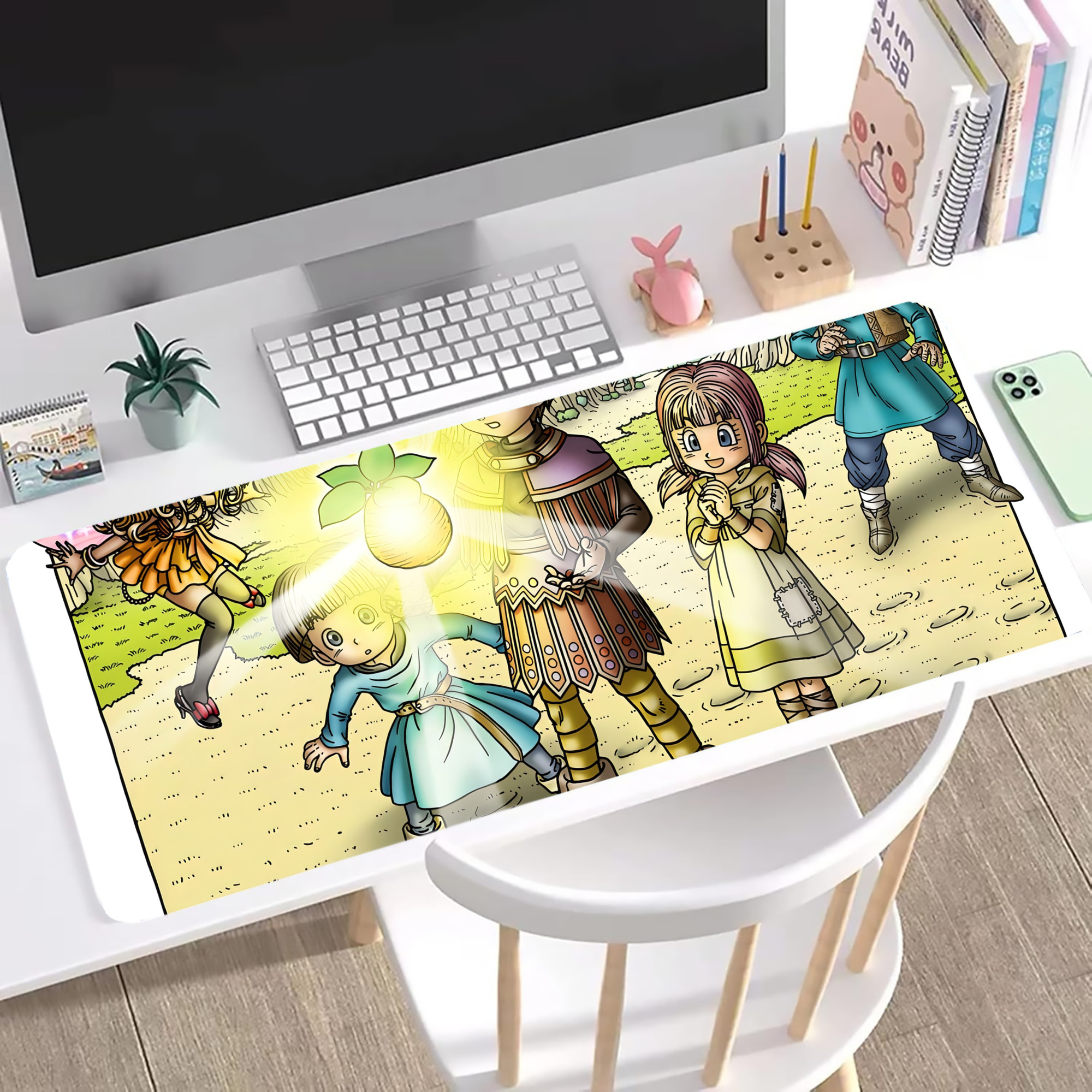 （画像用） ドラゴンクエスト Doragon Kuesuto Dragon Quest ステッチ加工 大判デスクマット／滑り止めマウスパッド