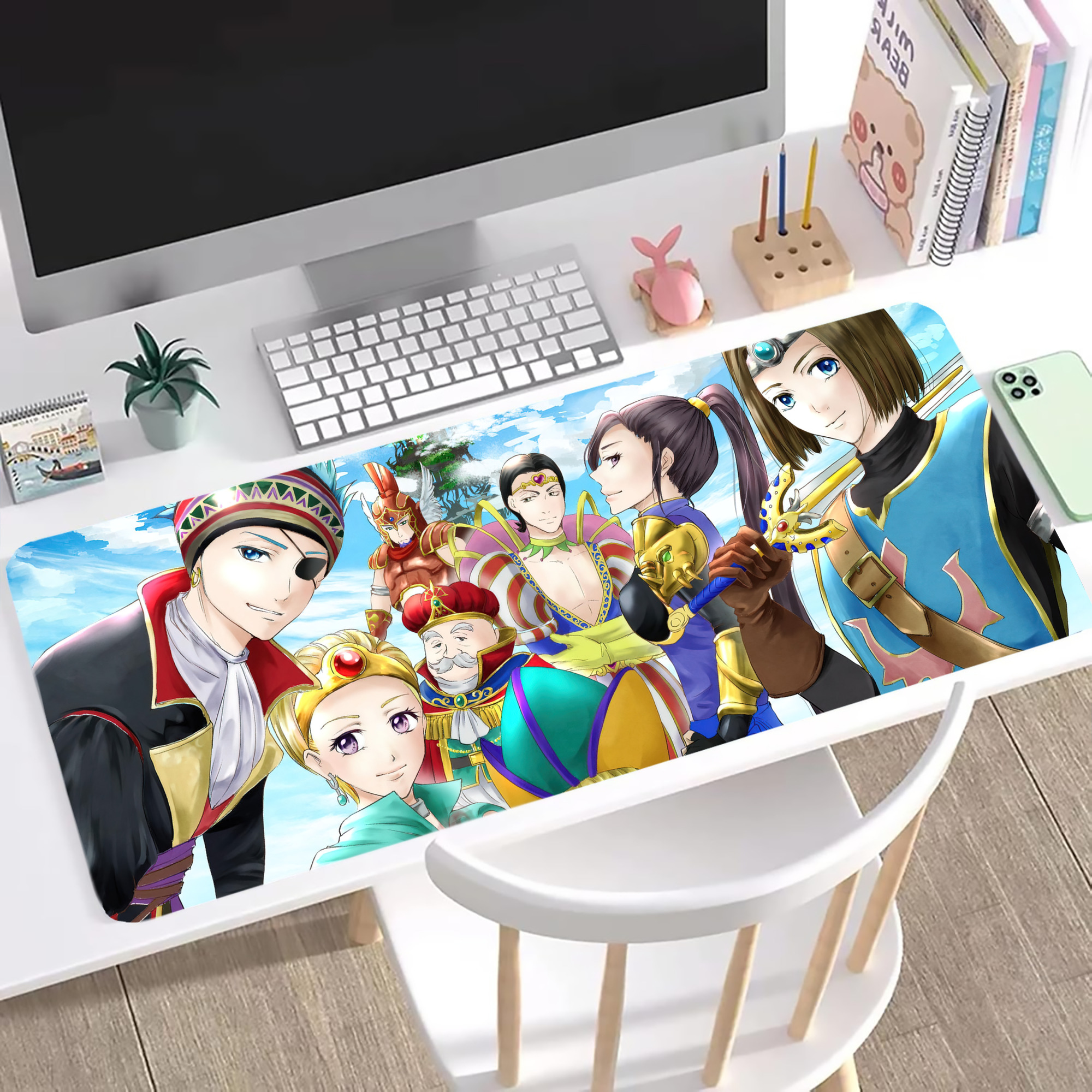 （画像用） ドラゴンクエスト Doragon Kuesuto Dragon Quest ステッチ加工 大判デスクマット／滑り止めマウスパッド