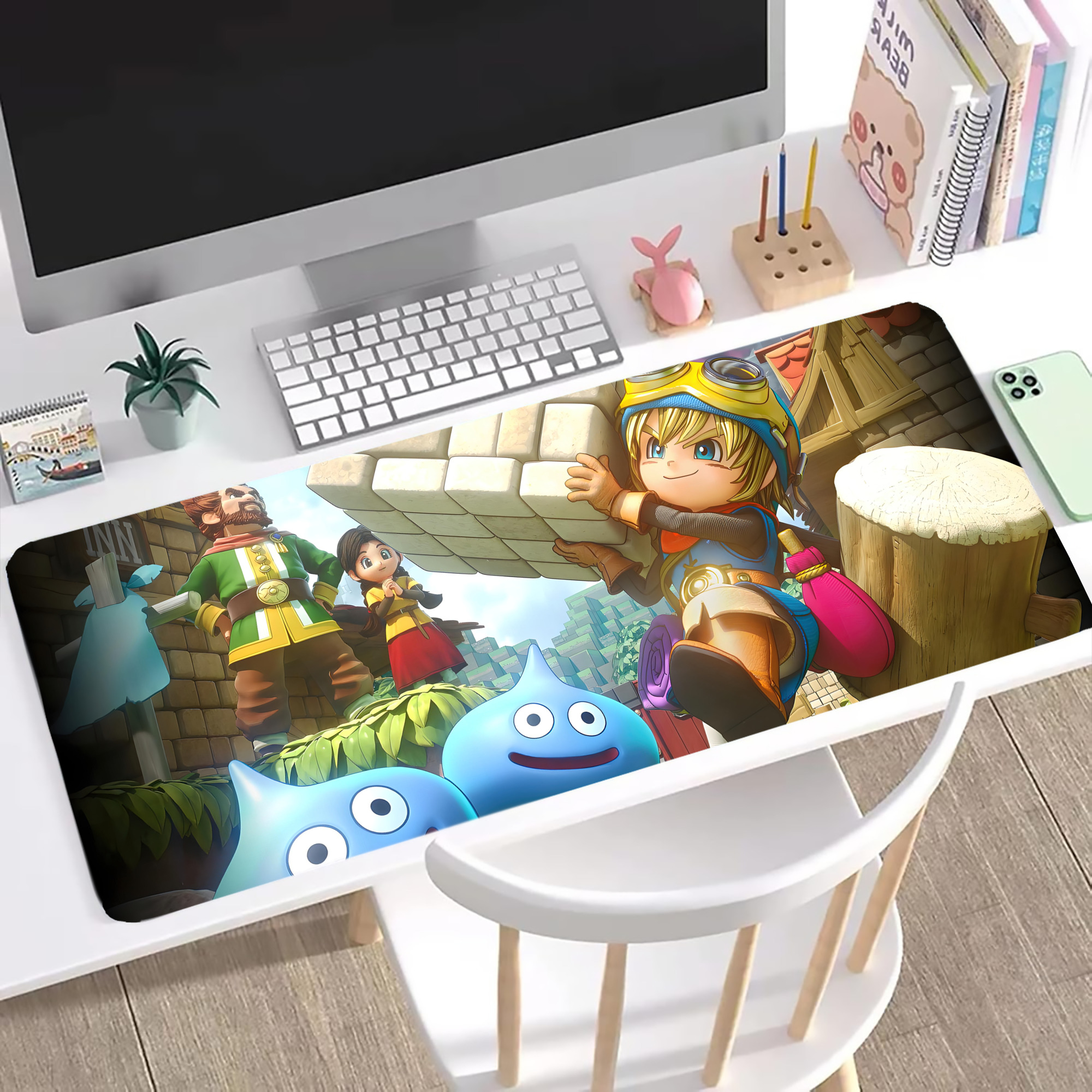 （画像用） ドラゴンクエスト Doragon Kuesuto Dragon Quest ステッチ加工 大判デスクマット／滑り止めマウスパッド