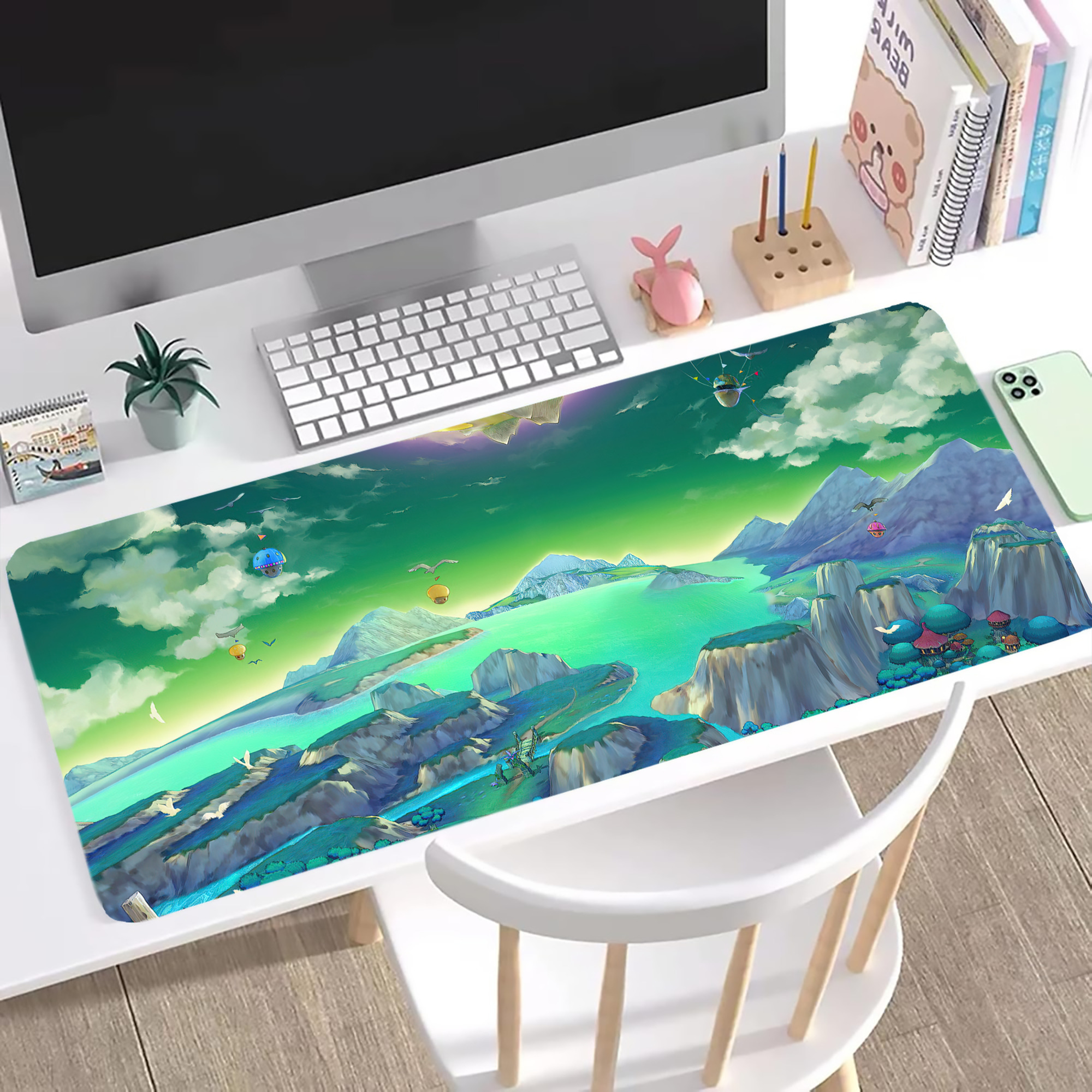 （画像用） ドラゴンクエスト Doragon Kuesuto Dragon Quest ステッチ加工 大判デスクマット／滑り止めマウスパッド