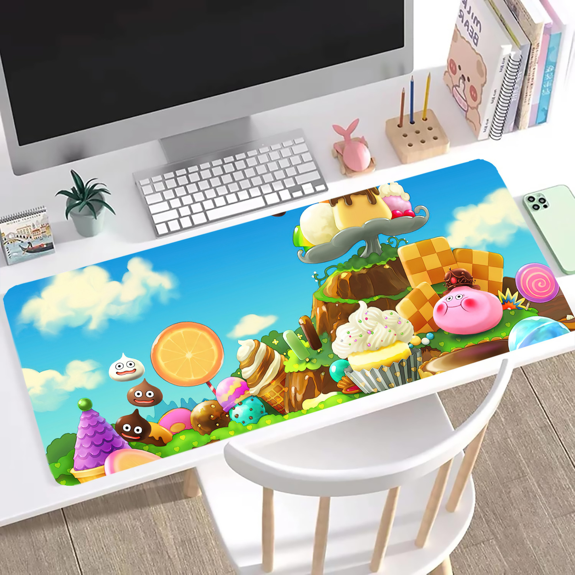 （画像用） ドラゴンクエスト Doragon Kuesuto Dragon Quest ステッチ加工 大判デスクマット／滑り止めマウスパッド