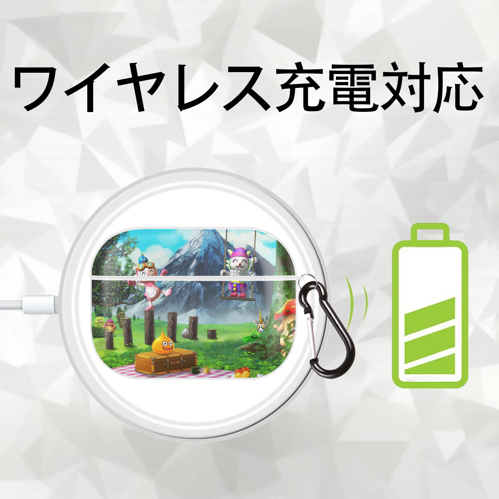 ドラゴンクエスト Doragon Kuesuto Dragon Quest 【AirPods Pro用】ハードシェル保護ケース 耐衝撃・防指紋・カラビナ付き商品仕様