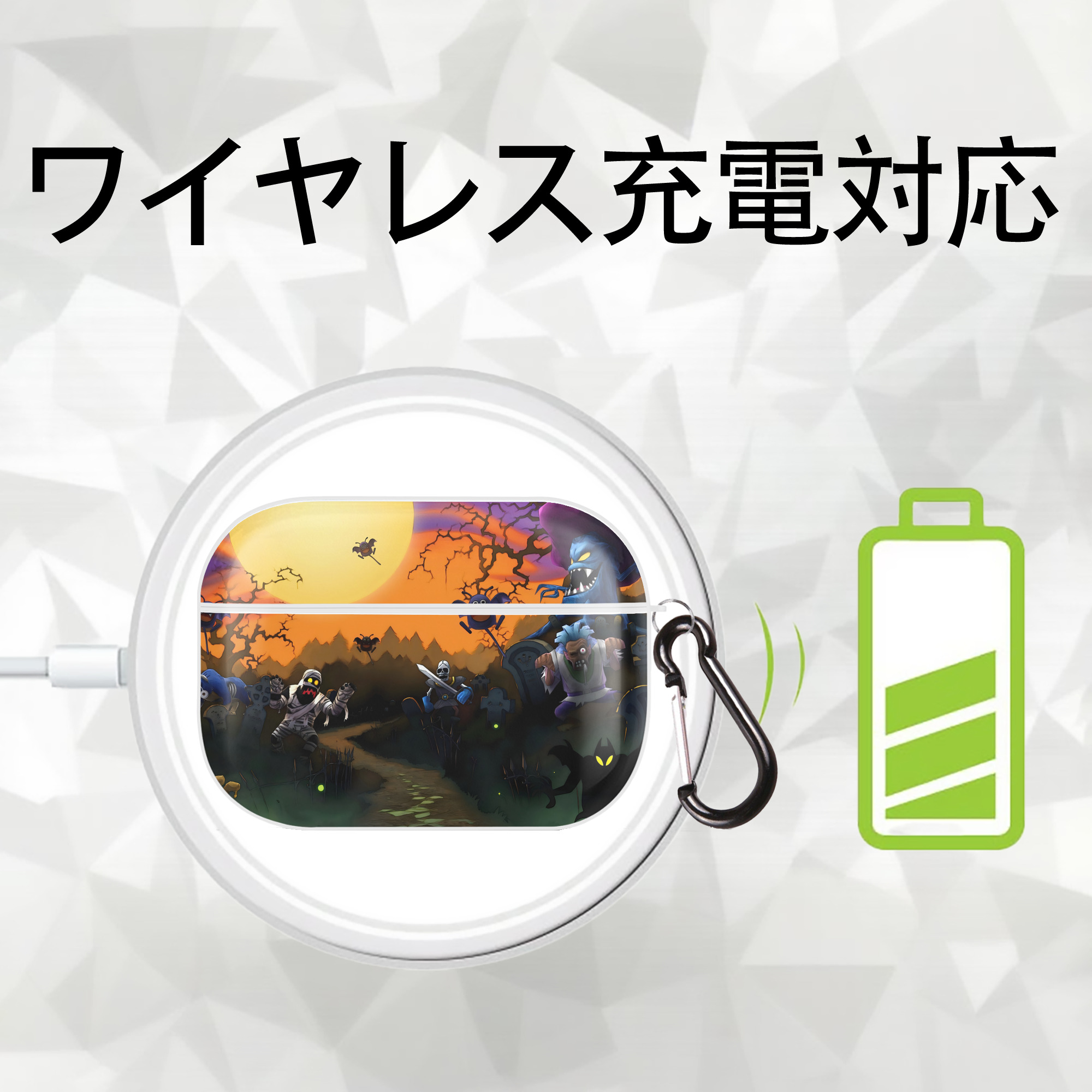 ドラゴンクエスト Doragon Kuesuto Dragon Quest 【AirPods Pro用】ハードシェル保護ケース 耐衝撃・防指紋・カラビナ付き商品仕様