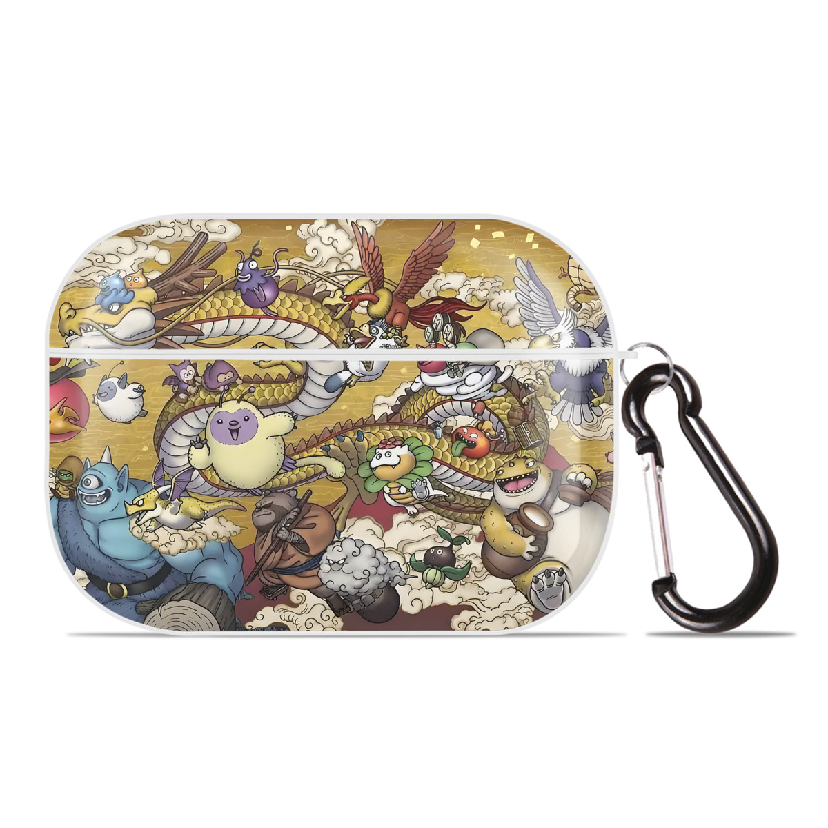 （画像用） ドラゴンクエスト Doragon Kuesuto Dragon Quest 【AirPods Pro用】ハードシェル保護ケース 耐衝撃・防指紋・カラビナ付き商品仕様