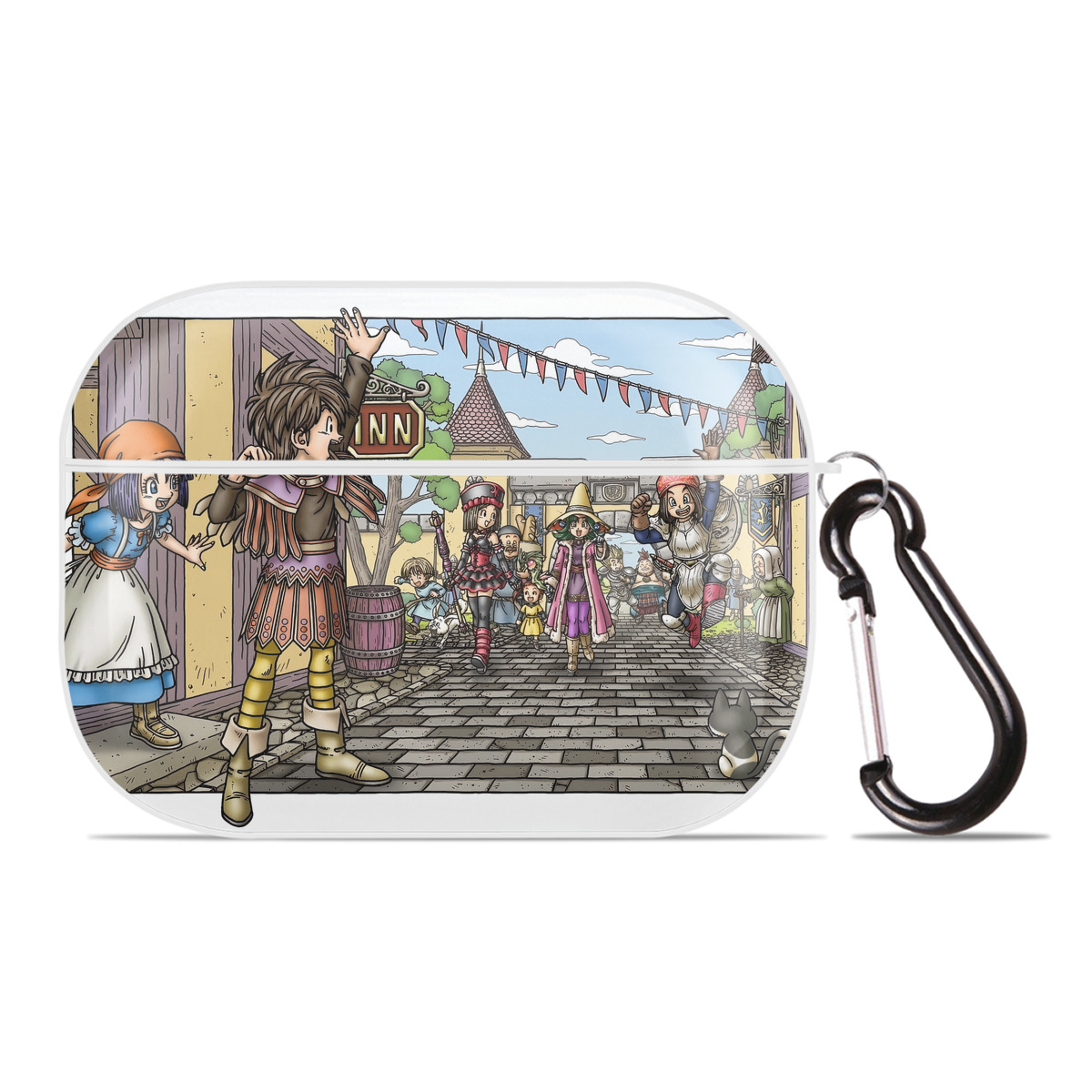 （画像用） ドラゴンクエスト Doragon Kuesuto Dragon Quest 【AirPods Pro用】ハードシェル保護ケース 耐衝撃・防指紋・カラビナ付き商品仕様