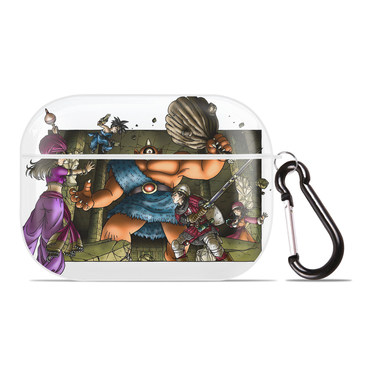 （画像用） ドラゴンクエスト Doragon Kuesuto Dragon Quest 【AirPods Pro用】ハードシェル保護ケース 耐衝撃・防指紋・カラビナ付き商品仕様
