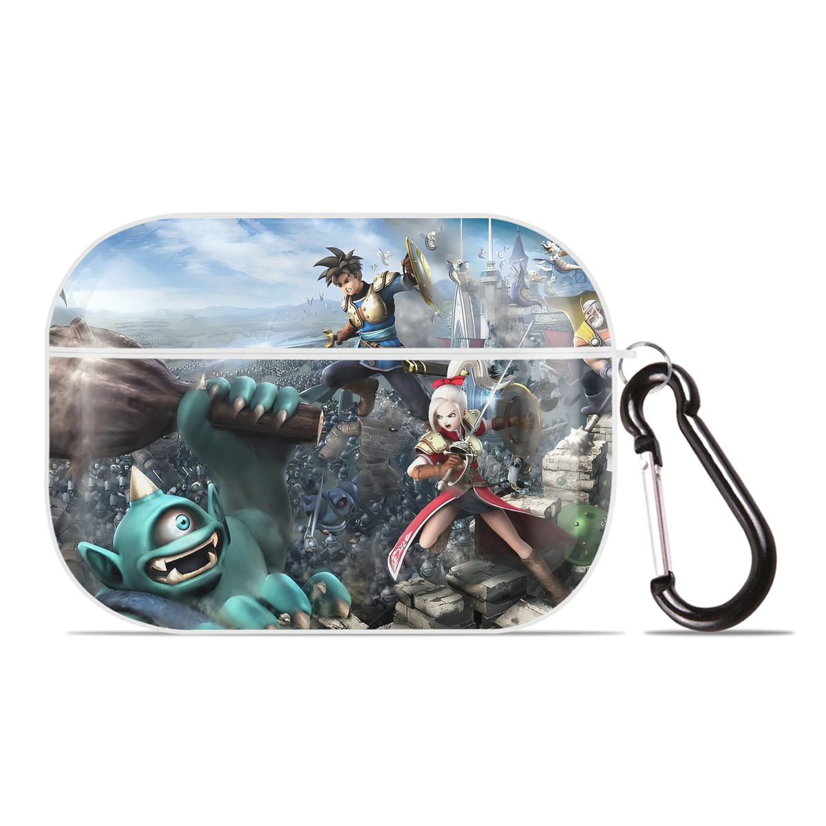 （画像用） ドラゴンクエスト Doragon Kuesuto Dragon Quest 【AirPods Pro用】ハードシェル保護ケース 耐衝撃・防指紋・カラビナ付き商品仕様