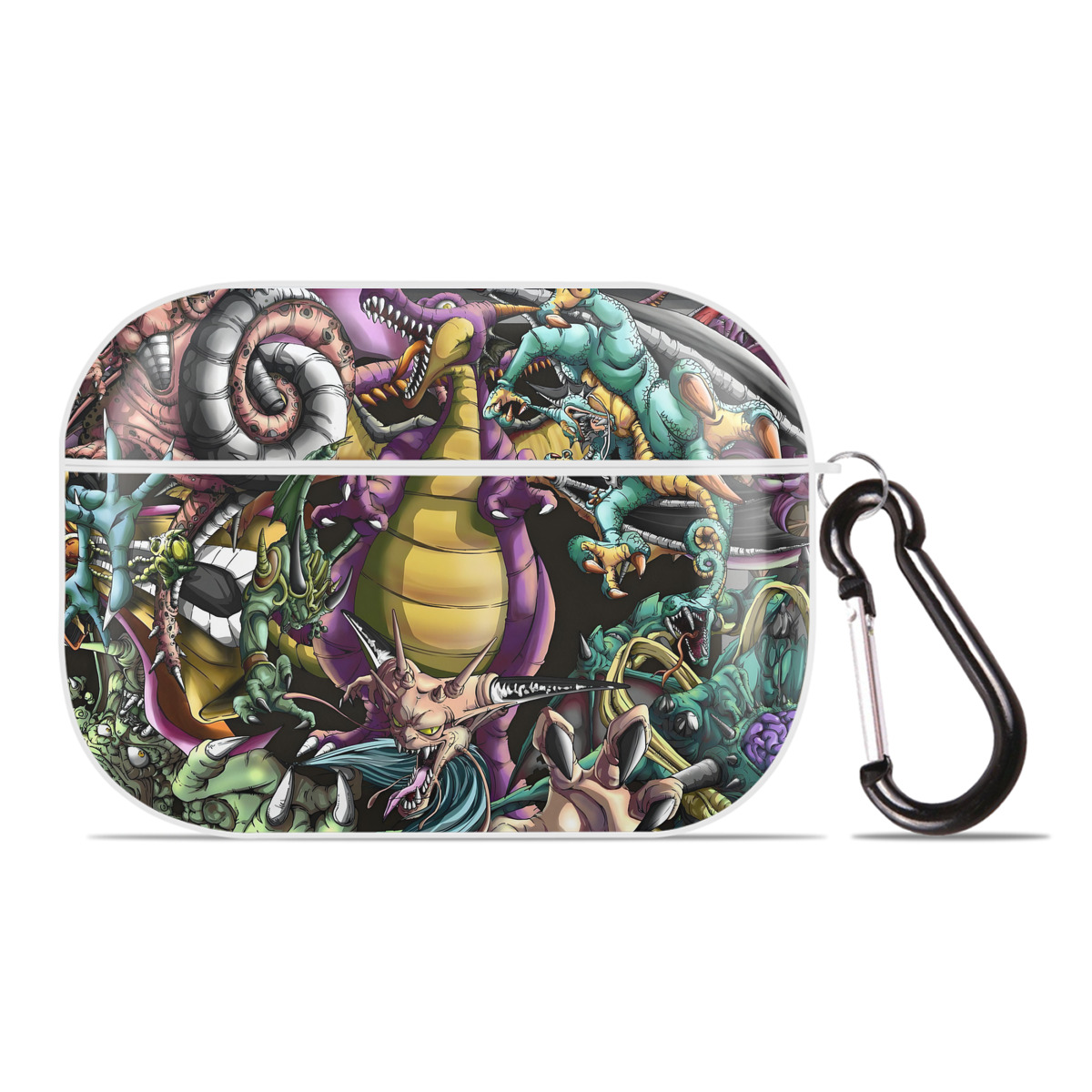 （画像用） ドラゴンクエスト Doragon Kuesuto Dragon Quest 【AirPods Pro用】ハードシェル保護ケース 耐衝撃・防指紋・カラビナ付き商品仕様