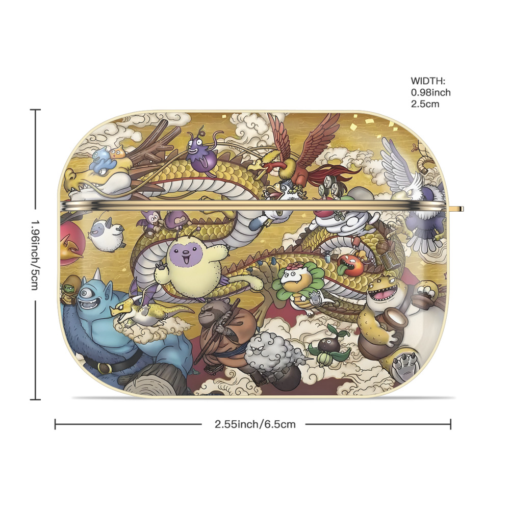 ドラゴンクエスト Doragon Kuesuto Dragon Quest 【AirPods Pro用】ハードシェル保護ケース｜耐衝撃・防指紋・カラビナ付き商品仕様