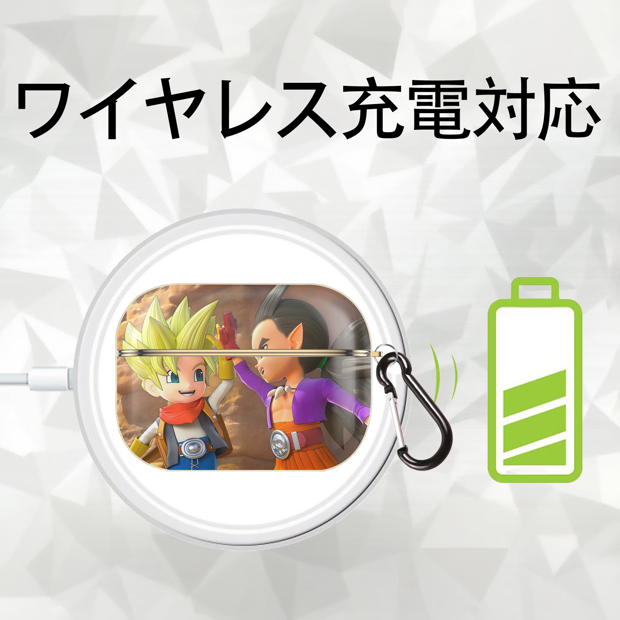 ドラゴンクエスト Doragon Kuesuto Dragon Quest 【AirPods Pro用】ハードシェル保護ケース｜耐衝撃・防指紋・カラビナ付き商品仕様