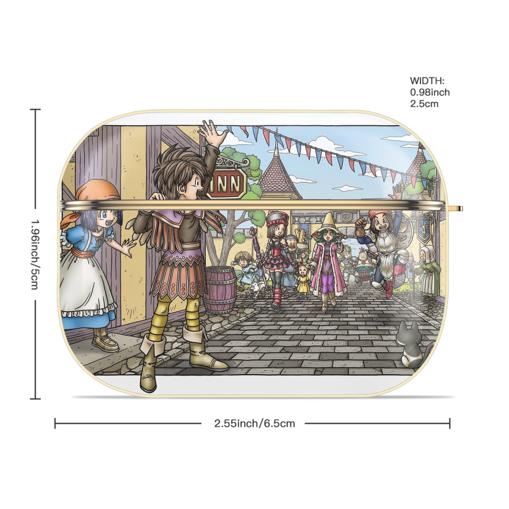 ドラゴンクエスト Doragon Kuesuto Dragon Quest 【AirPods Pro用】ハードシェル保護ケース｜耐衝撃・防指紋・カラビナ付き商品仕様