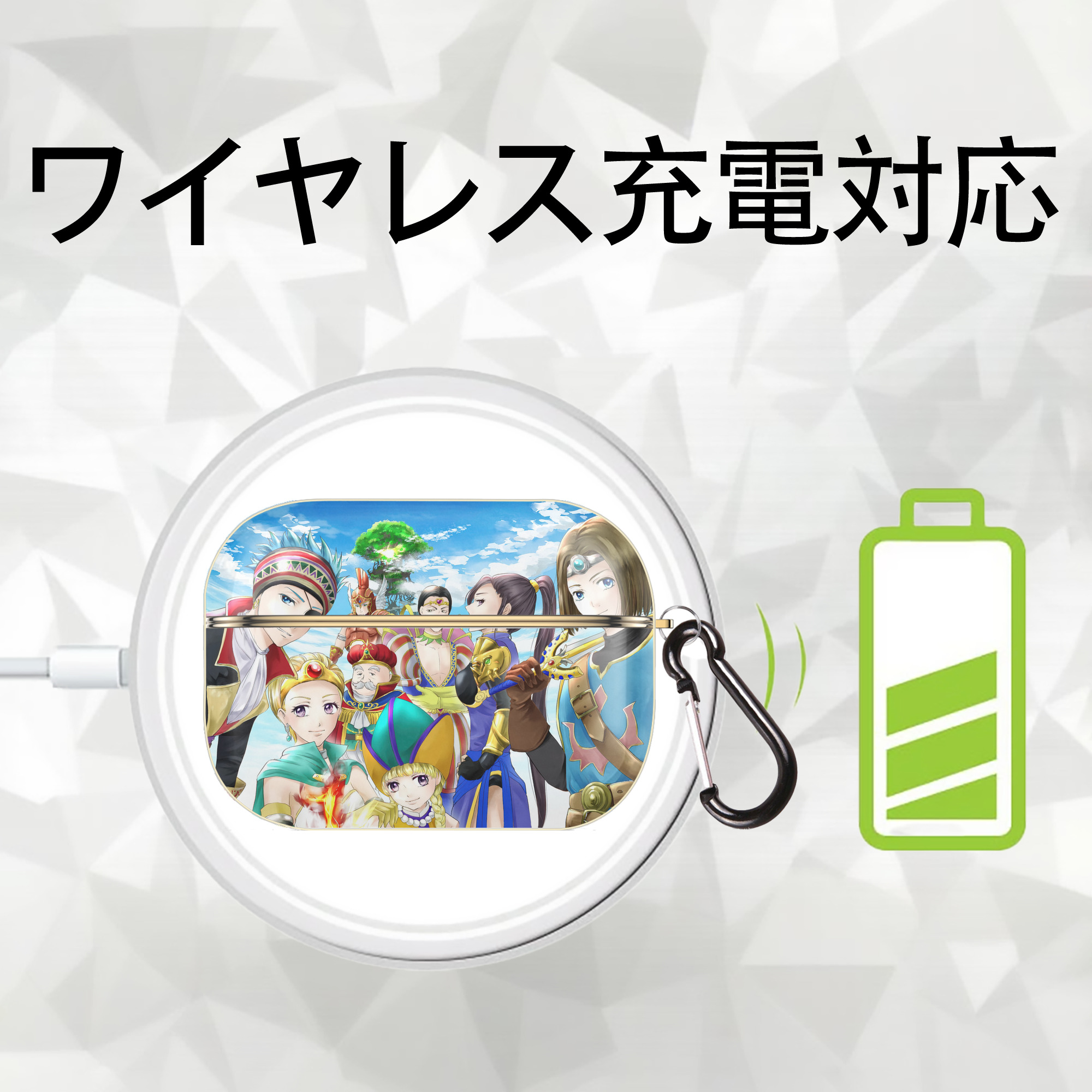 ドラゴンクエスト Doragon Kuesuto Dragon Quest 【AirPods Pro用】ハードシェル保護ケース｜耐衝撃・防指紋・カラビナ付き商品仕様