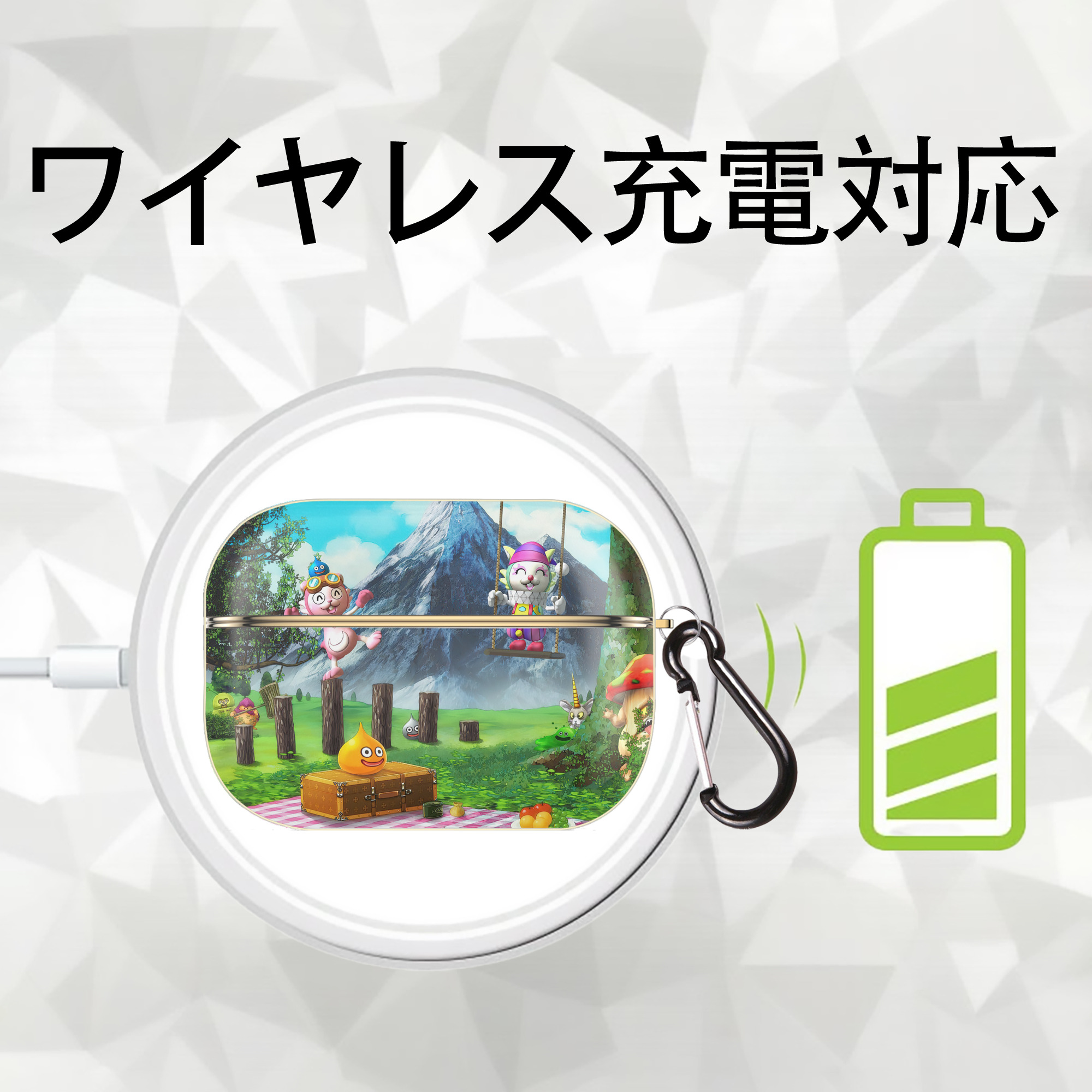 ドラゴンクエスト Doragon Kuesuto Dragon Quest 【AirPods Pro用】ハードシェル保護ケース｜耐衝撃・防指紋・カラビナ付き商品仕様