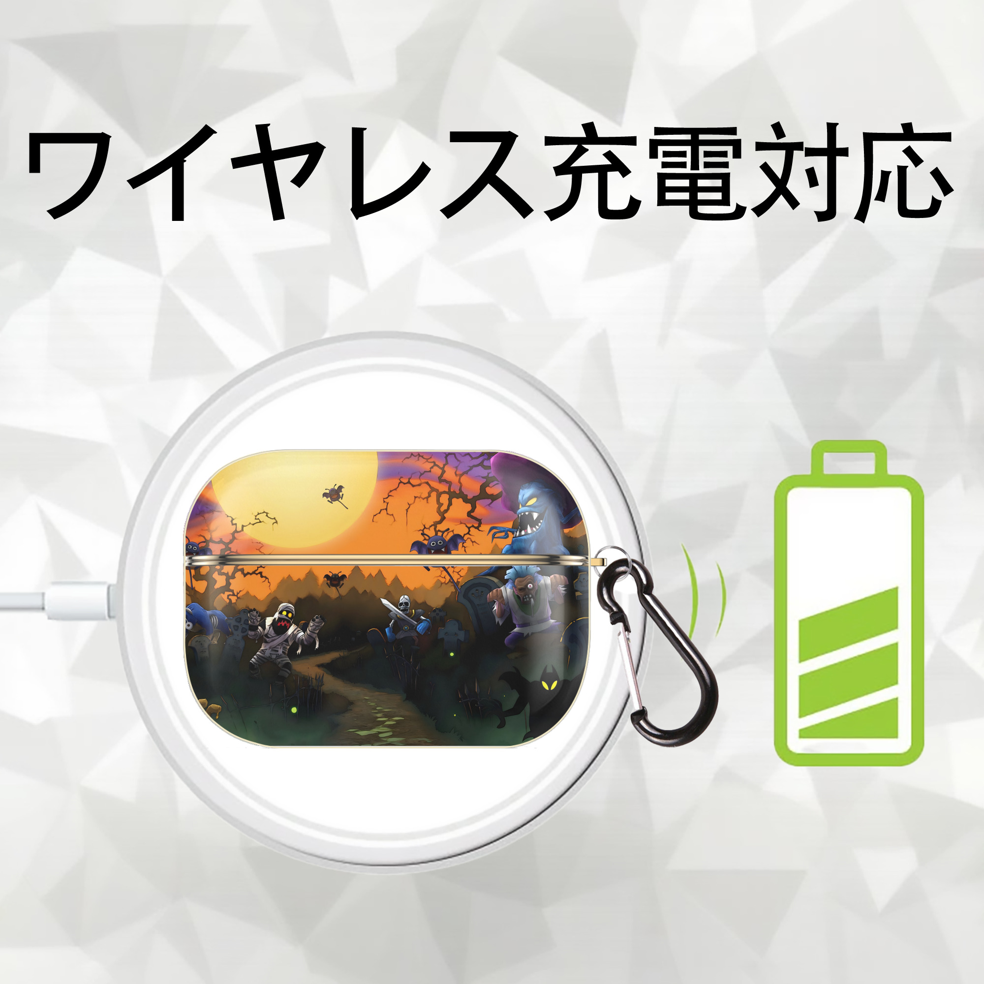 ドラゴンクエスト Doragon Kuesuto Dragon Quest 【AirPods Pro用】ハードシェル保護ケース｜耐衝撃・防指紋・カラビナ付き商品仕様