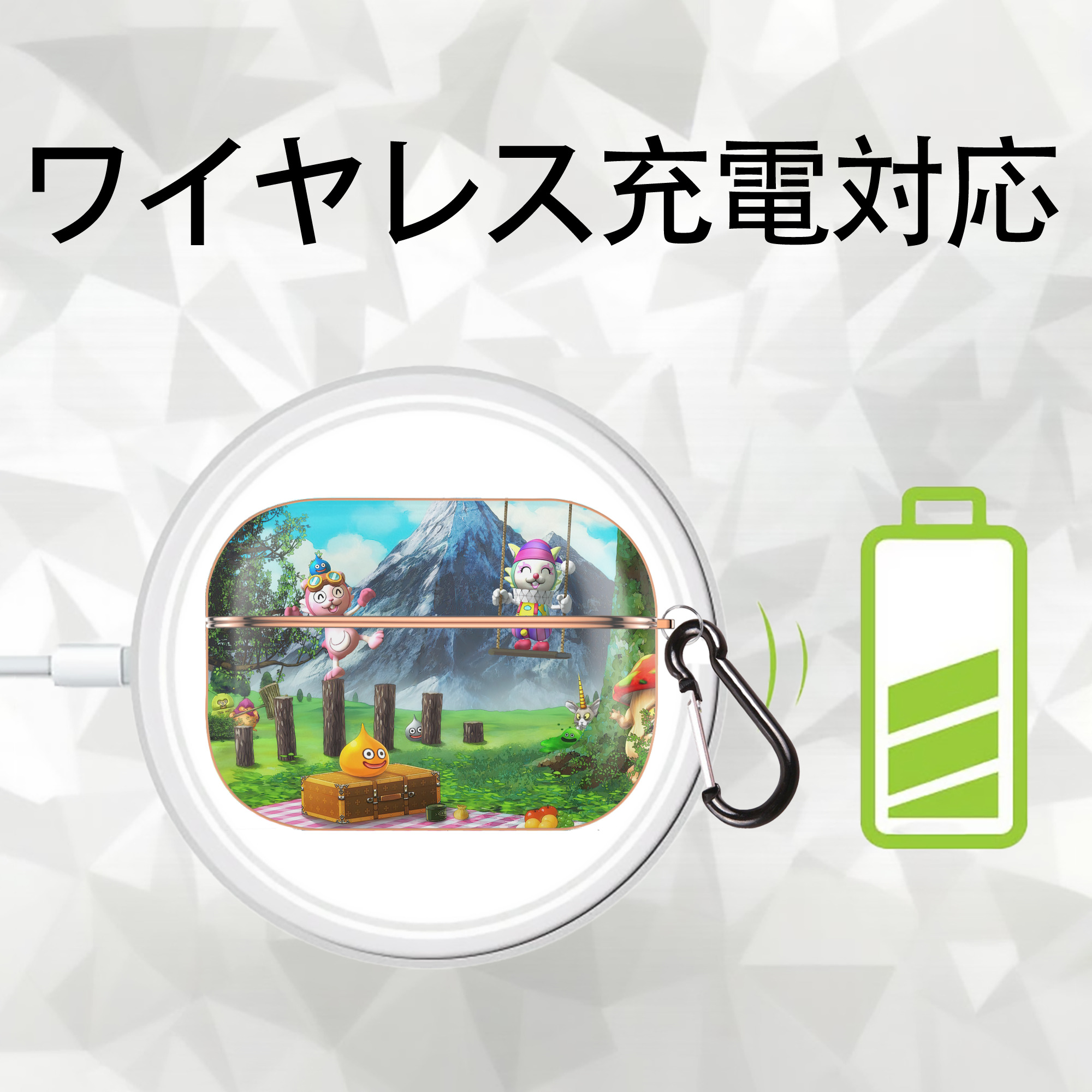 ドラゴンクエスト Doragon Kuesuto Dragon Quest 【AirPods Pro用】ハードシェル保護ケース｜耐衝撃・防指紋・カラビナ付き商品仕様