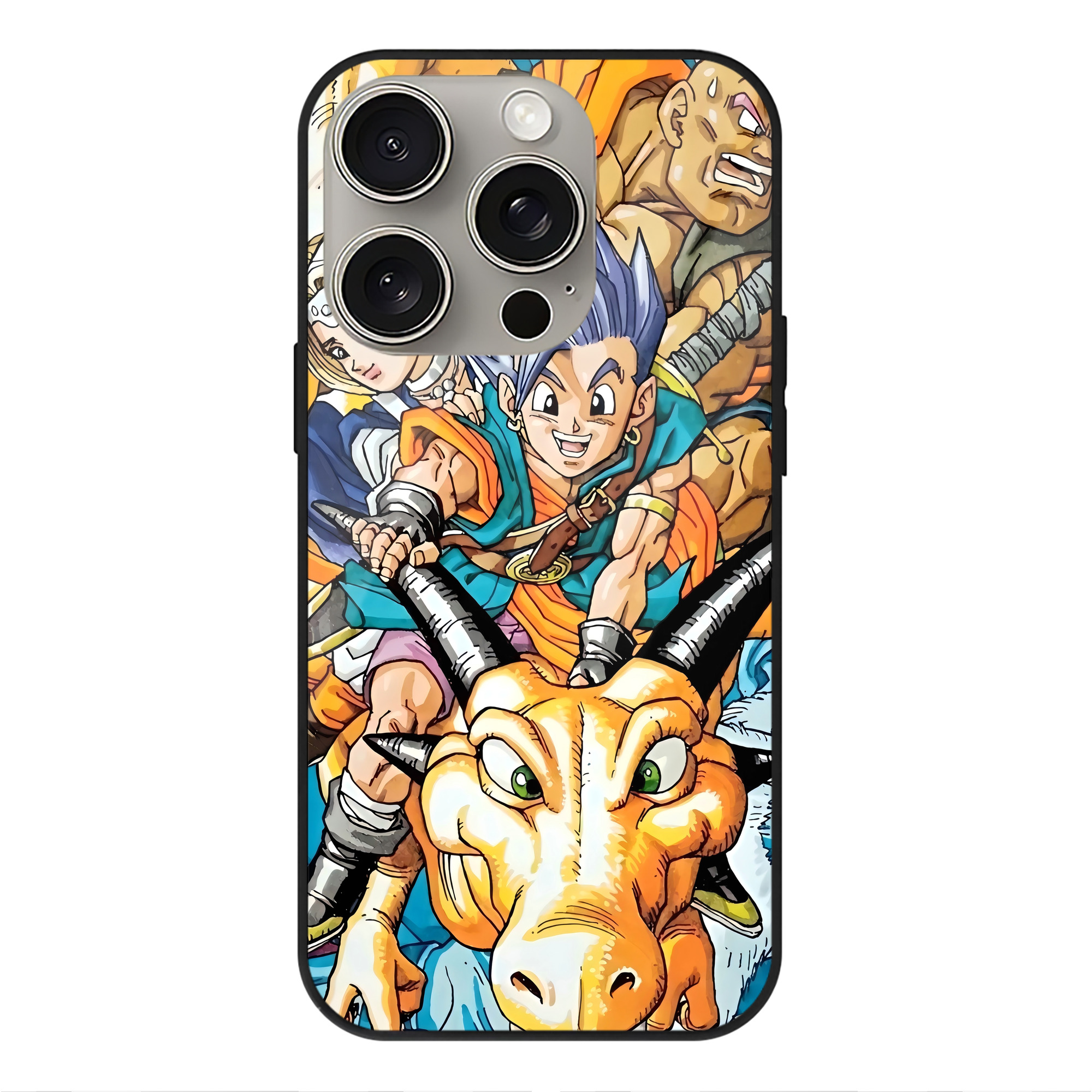 ドラゴンクエスト Doragon Kuesuto Dragon Quest 【iPhone15Pro対応】スマホケース 耐衝撃＆黄変防止 背面ガラス
