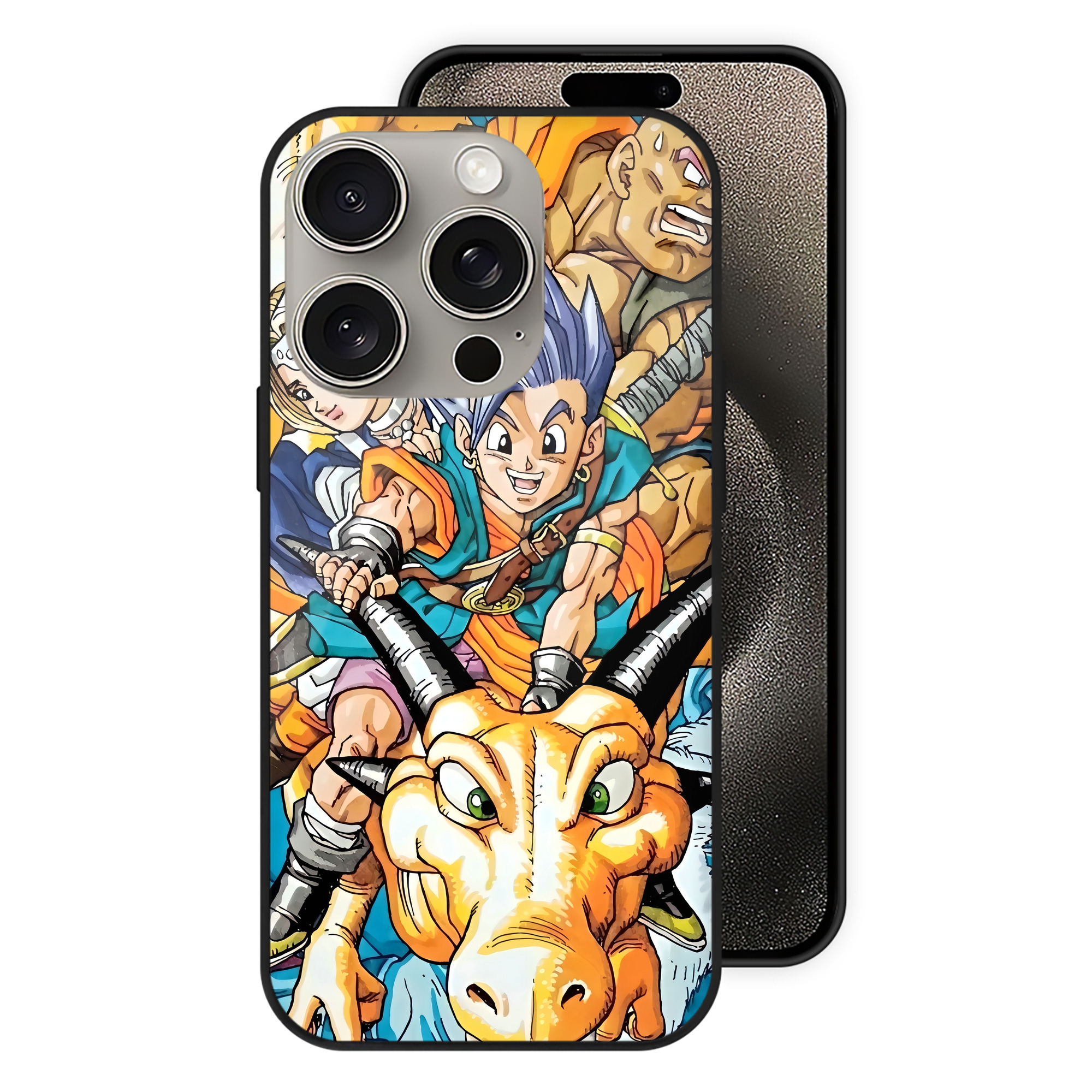ドラゴンクエスト Doragon Kuesuto Dragon Quest 【iPhone15Pro対応】スマホケース 耐衝撃＆黄変防止 背面ガラス