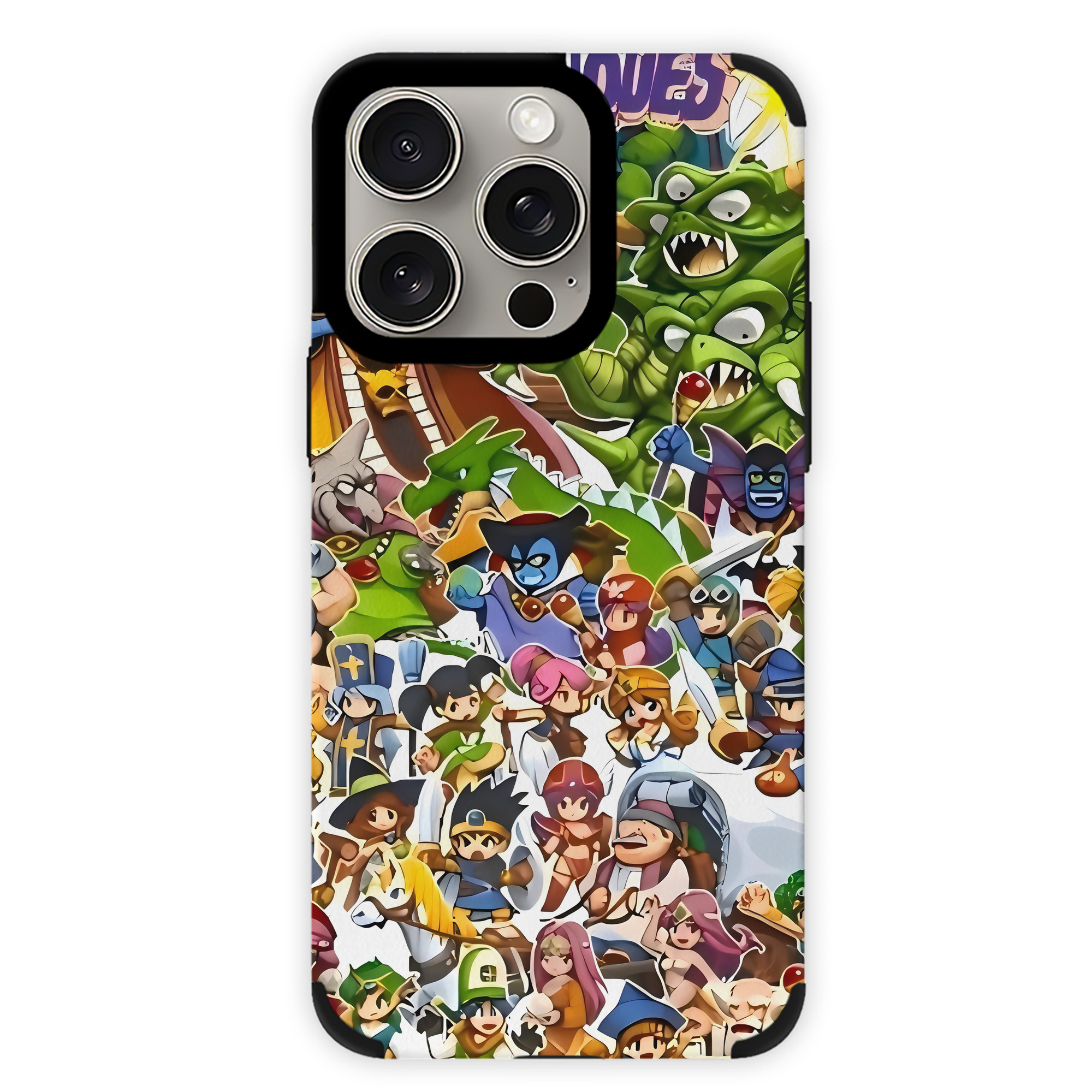 （画像用） ドラゴンクエスト Doragon Kuesuto Dragon Quest 【iPhone15ProMax対応】 PUレザー スマホケース 耐衝撃＆黄変防止