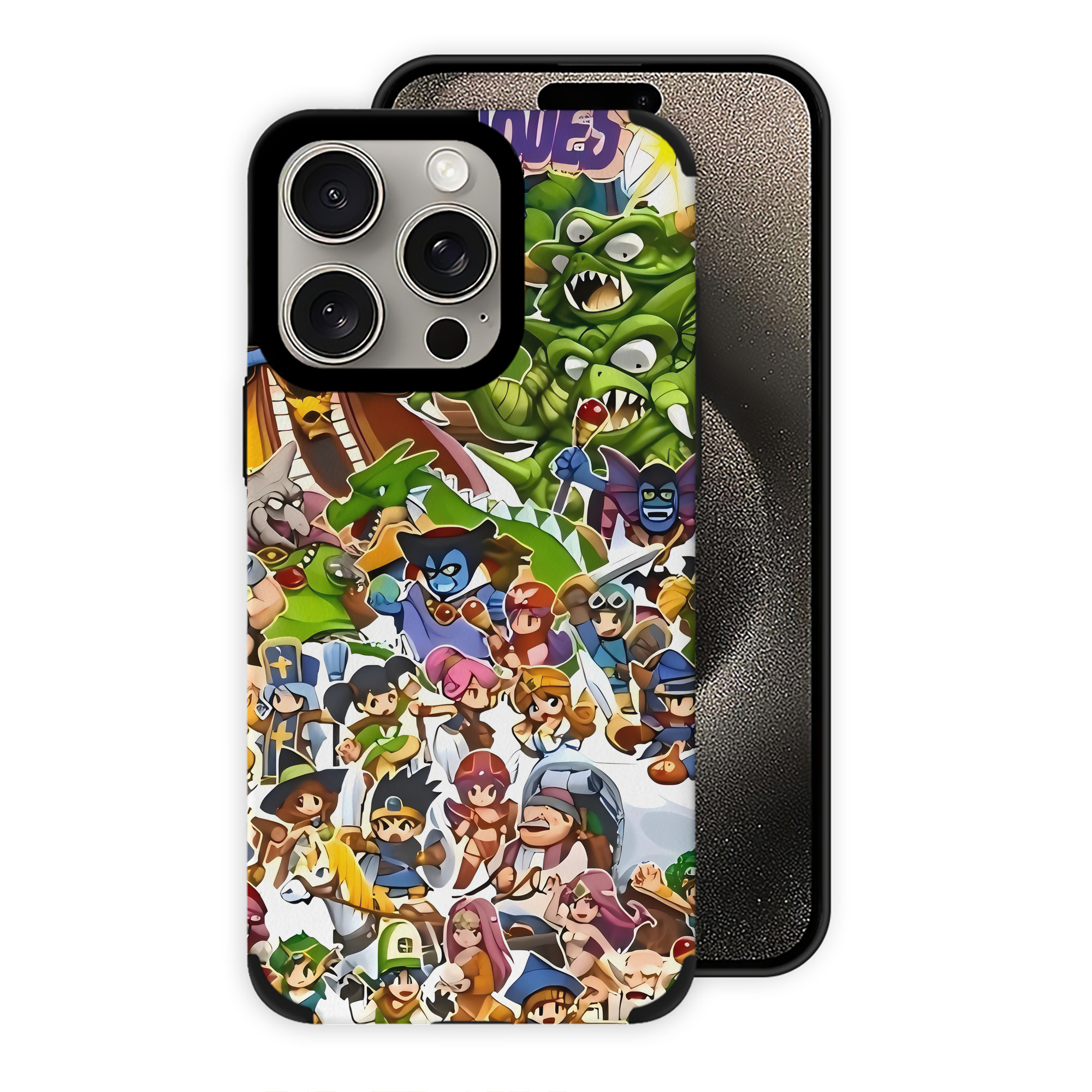 （画像用） ドラゴンクエスト Doragon Kuesuto Dragon Quest 【iPhone15ProMax対応】 PUレザー スマホケース 耐衝撃＆黄変防止