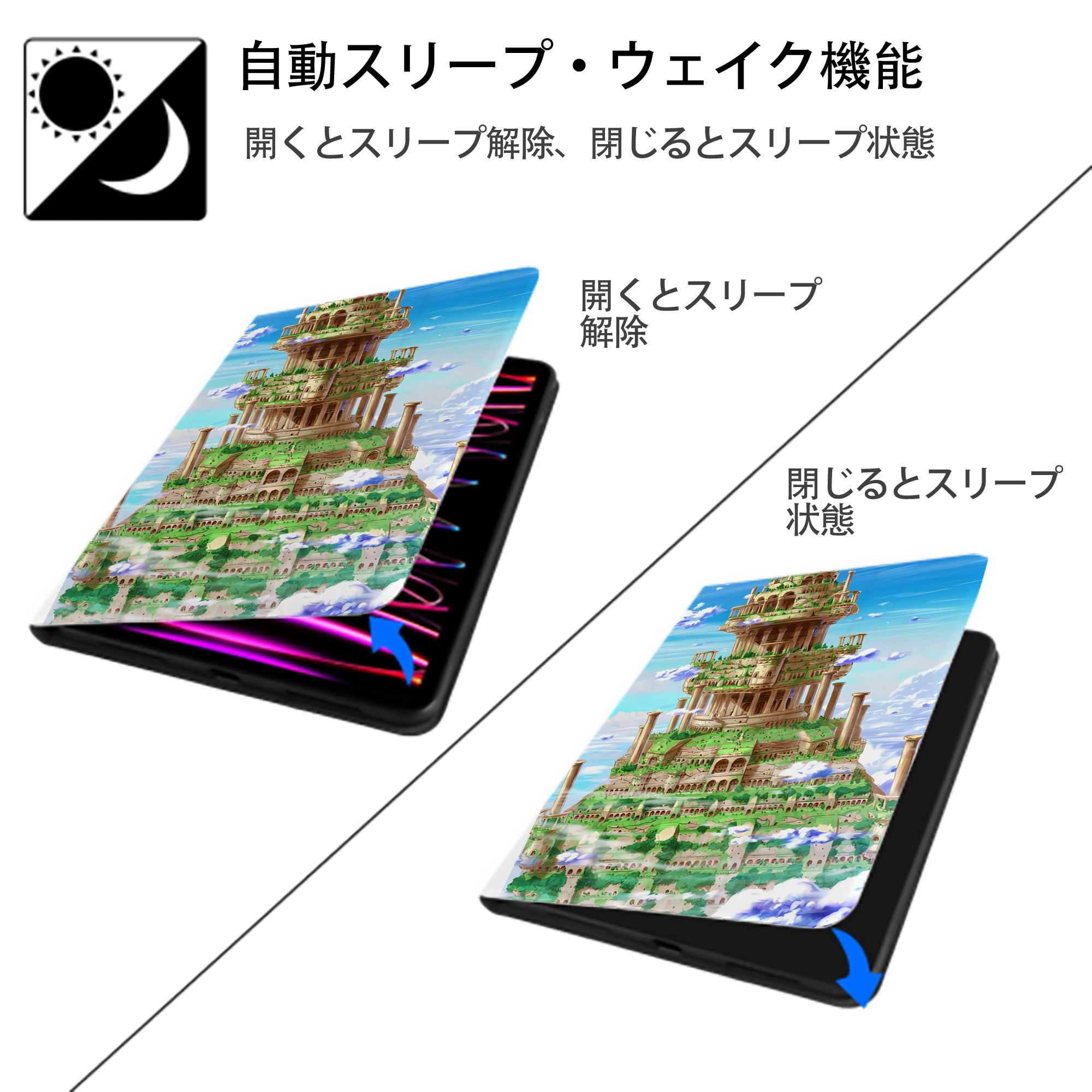 ドラゴンクエスト Doragon Kuesuto Dragon Quest IPad ケース ペン収納付き 三つ折りスタンド PUレザー×シリコン 対応機種9.5/10.5/10.9インチ