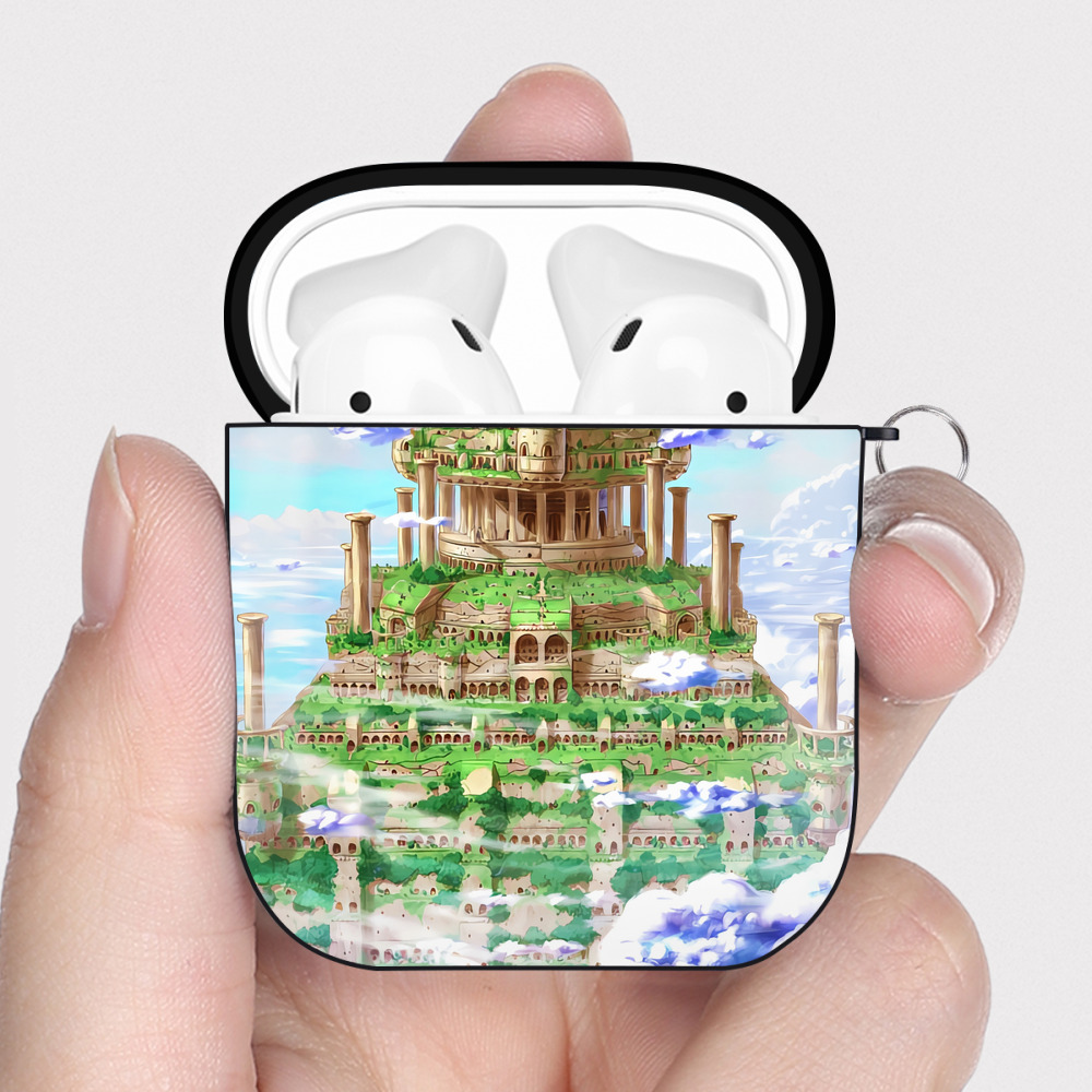 （画像用） ドラゴンクエスト Doragon Kuesuto Dragon Quest AirPods 第2世代保護ケース ハードシェル ブラック 耐衝撃・防指紋・カラビナ付き