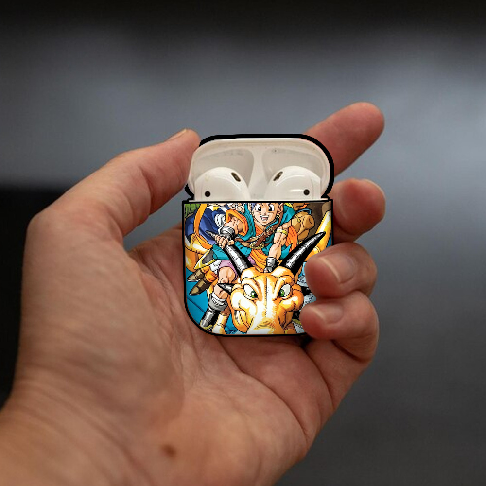 ドラゴンクエスト Doragon Kuesuto Dragon Quest AirPods 第2世代保護ケース ハードシェル ブラック 耐衝撃・防指紋・カラビナ付き