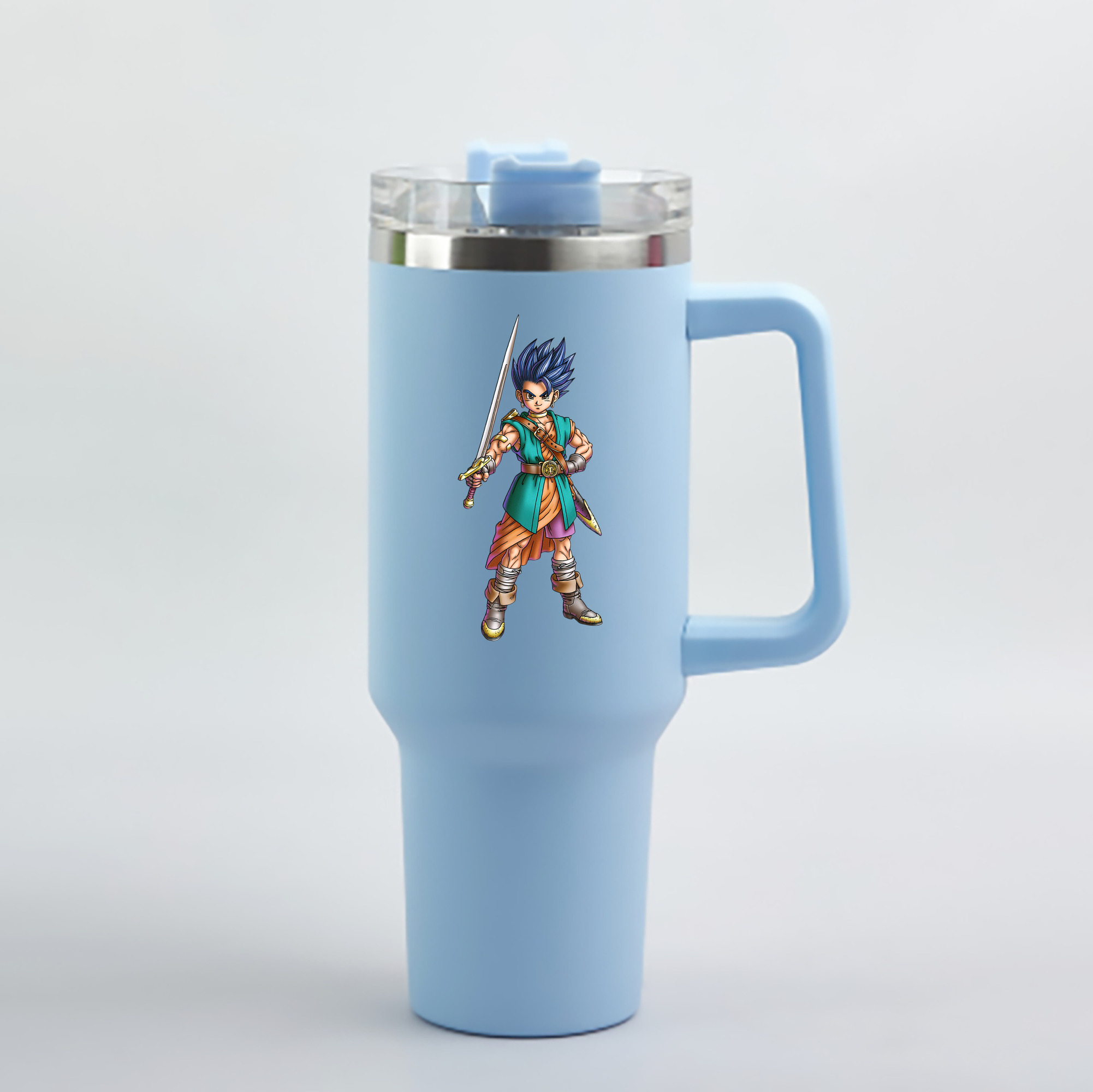（画像用） ドラゴンクエスト Doragon Kuesuto Dragon Quest 1200mL車用タンブラー - クリスタルステッカー（プラスチックストロー付き）