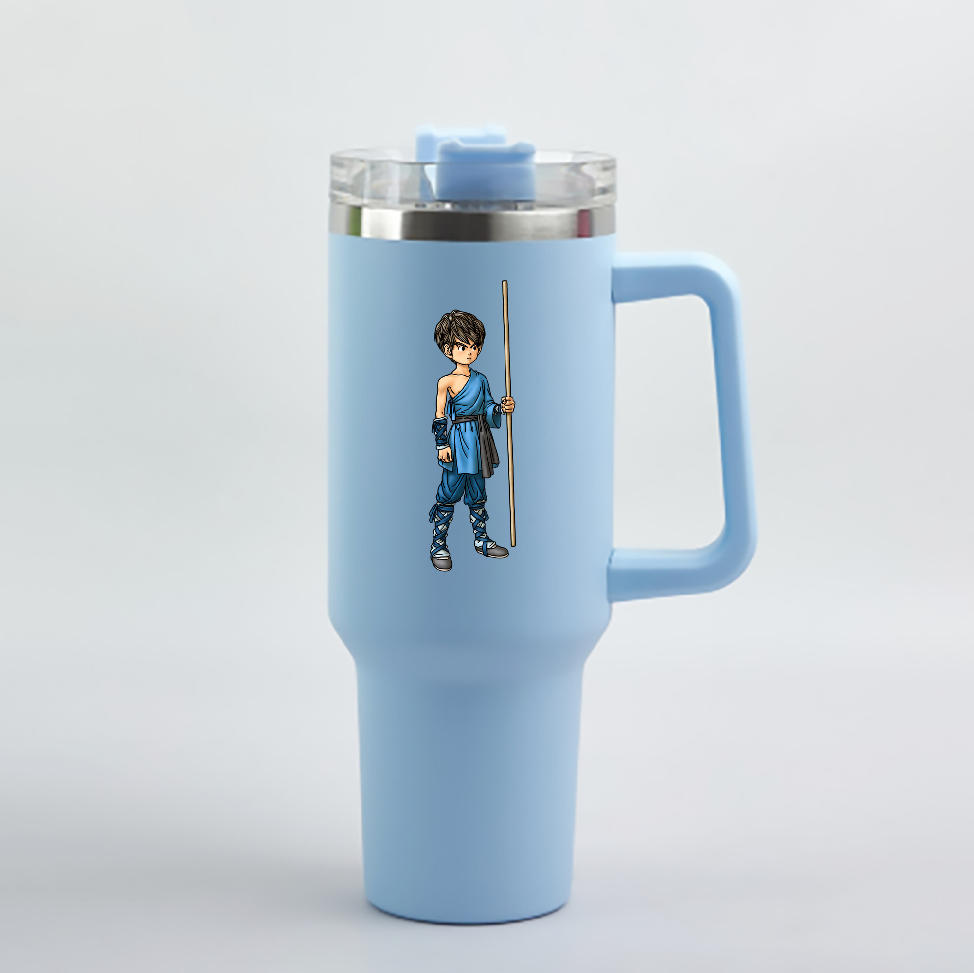（画像用） ドラゴンクエスト Doragon Kuesuto Dragon Quest 1200mL車用タンブラー - クリスタルステッカー（プラスチックストロー付き）