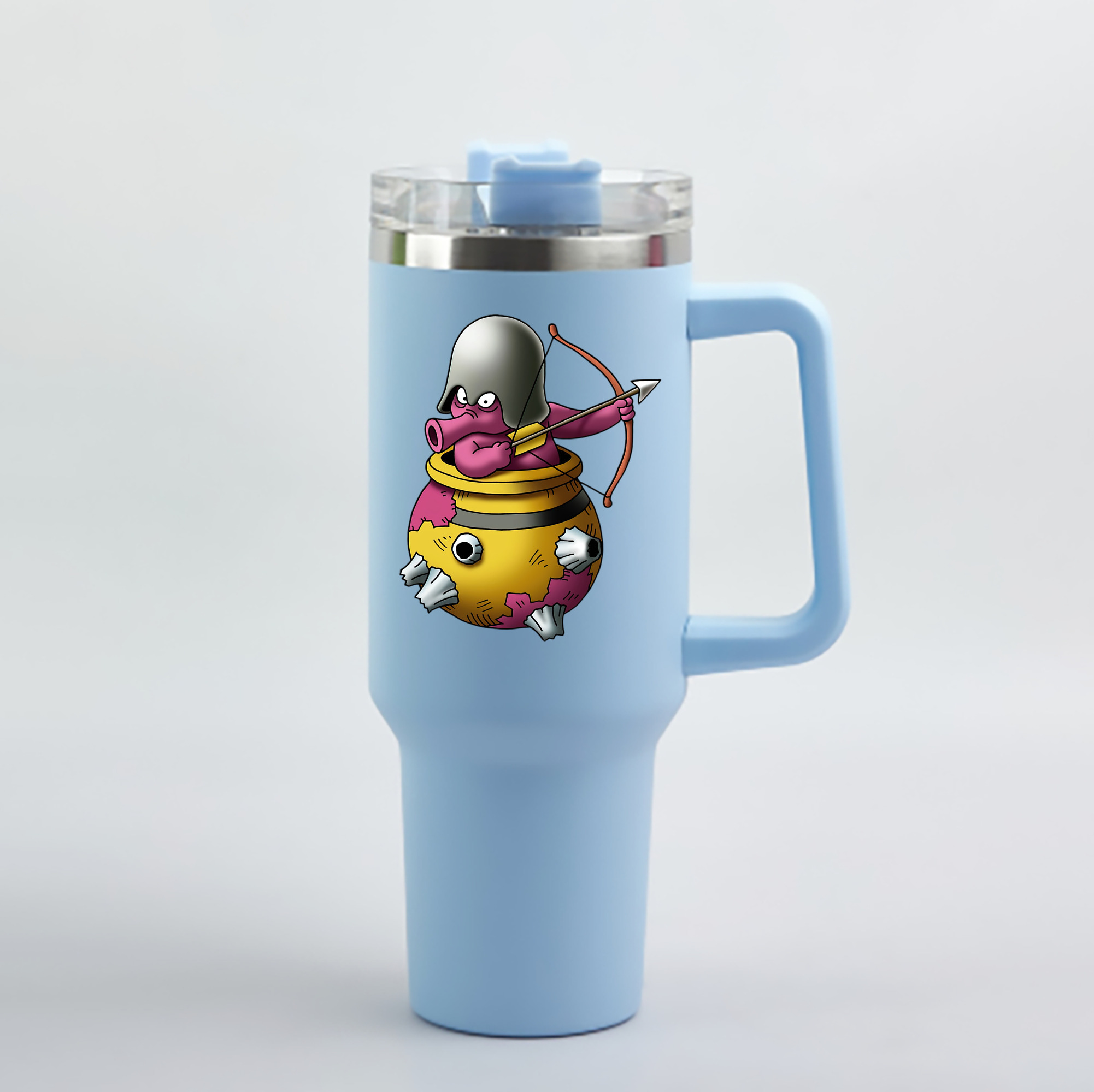 （画像用） ドラゴンクエスト Doragon Kuesuto Dragon Quest 1200mL車用タンブラー - クリスタルステッカー（プラスチックストロー付き）