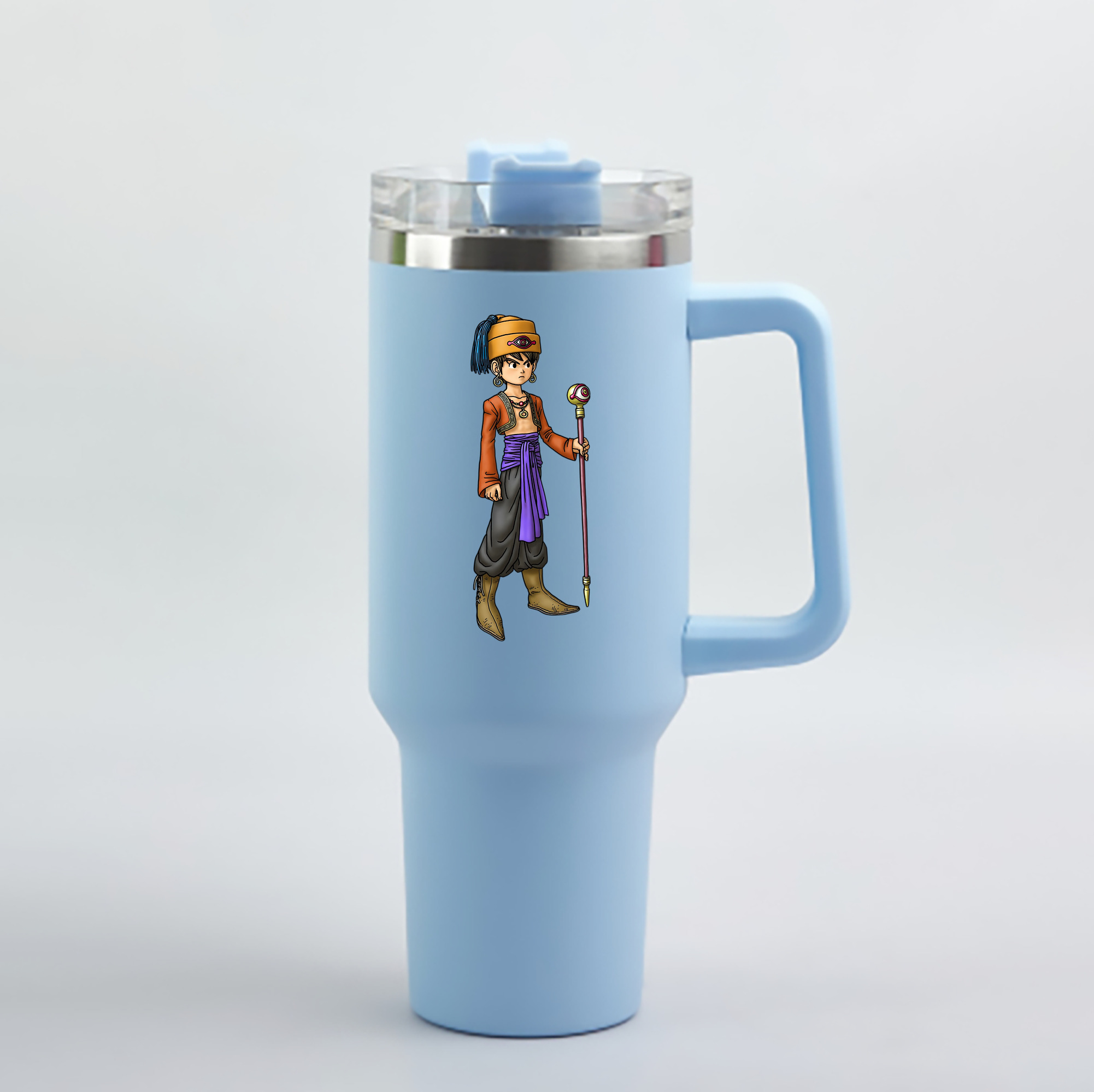 （画像用） ドラゴンクエスト Doragon Kuesuto Dragon Quest 1200mL車用タンブラー - クリスタルステッカー（プラスチックストロー付き）