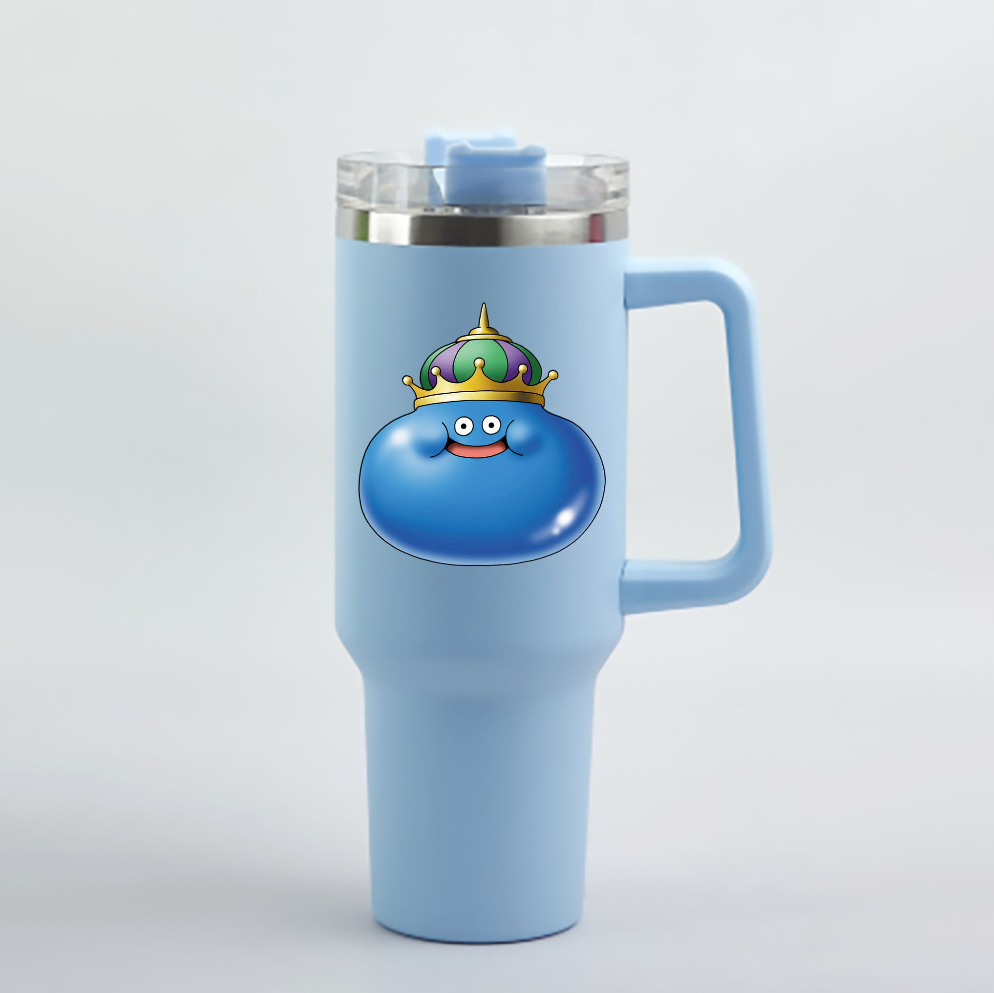 （画像用） ドラゴンクエスト Doragon Kuesuto Dragon Quest 1200mL車用タンブラー - クリスタルステッカー（プラスチックストロー付き）