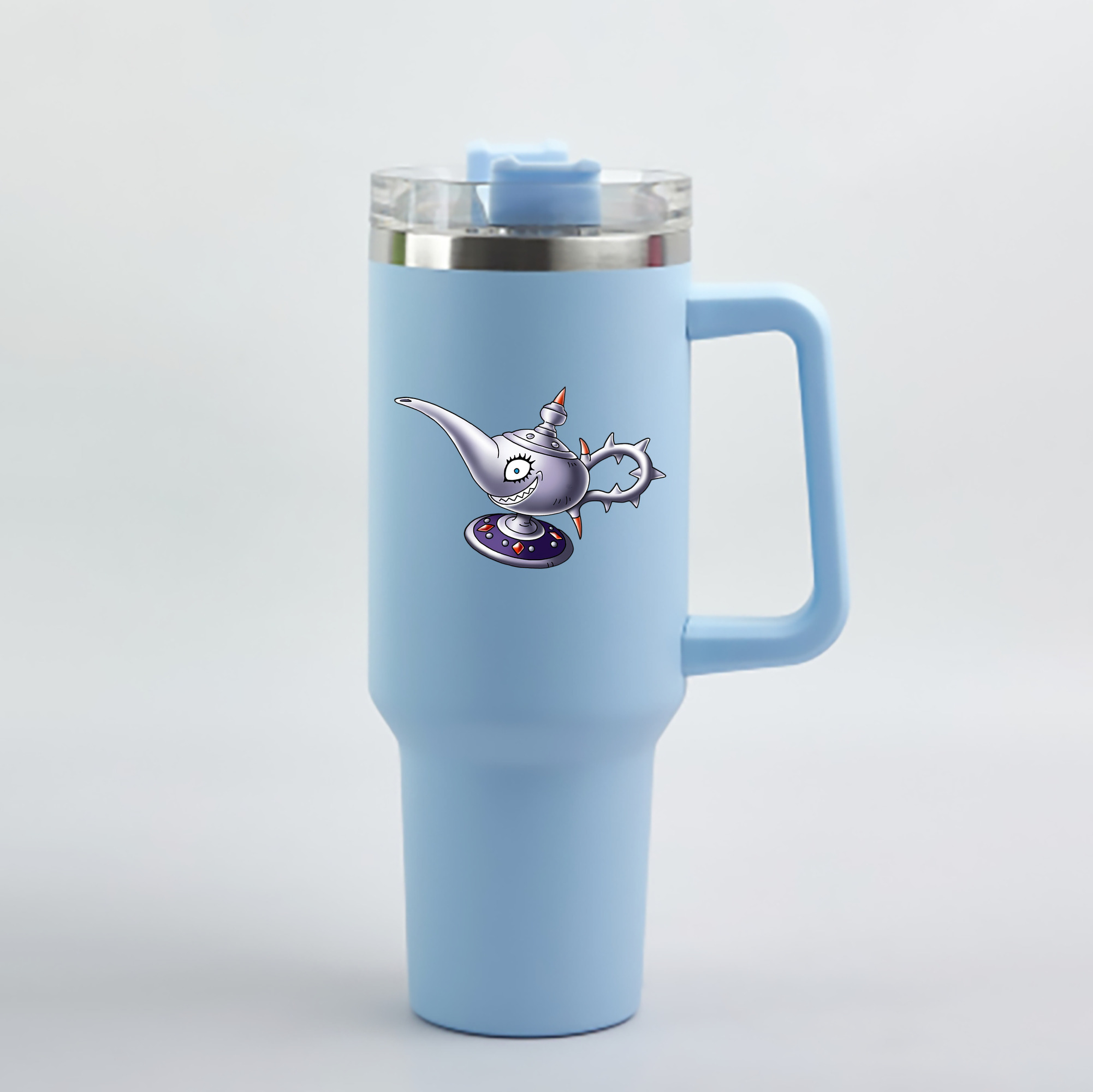 （画像用） ドラゴンクエスト Doragon Kuesuto Dragon Quest 1200mL車用タンブラー - クリスタルステッカー（プラスチックストロー付き）