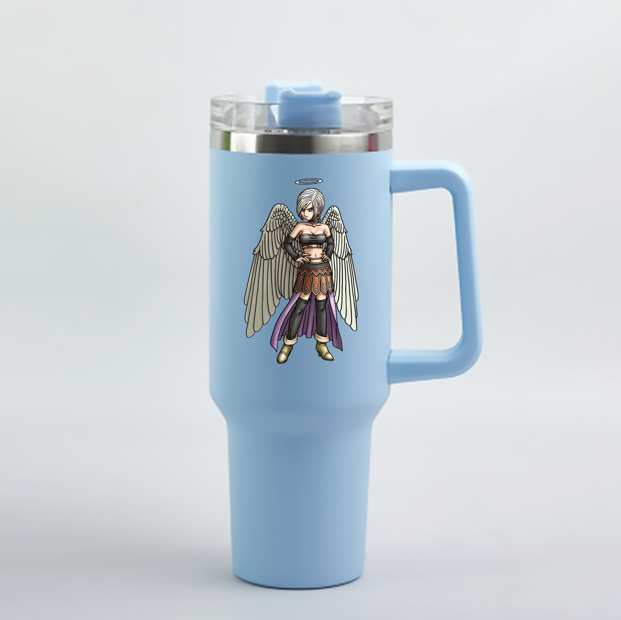 （画像用） ドラゴンクエスト Doragon Kuesuto Dragon Quest 1200mL車用タンブラー - クリスタルステッカー（プラスチックストロー付き）