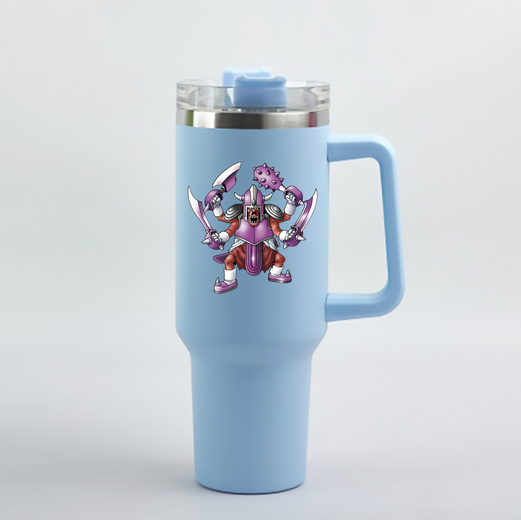 （画像用） ドラゴンクエスト Doragon Kuesuto Dragon Quest 1200mL車用タンブラー - クリスタルステッカー（プラスチックストロー付き）
