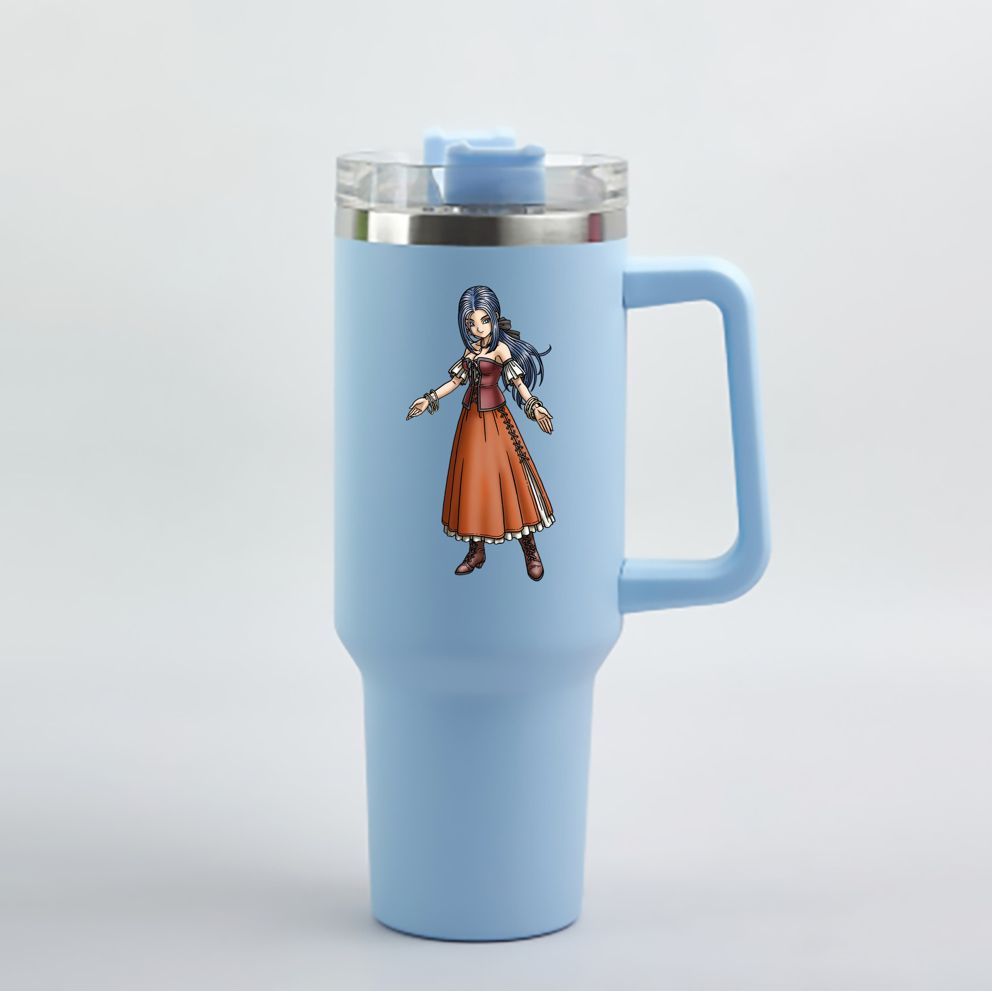 （画像用） ドラゴンクエスト Doragon Kuesuto Dragon Quest 1200mL車用タンブラー - クリスタルステッカー（プラスチックストロー付き）