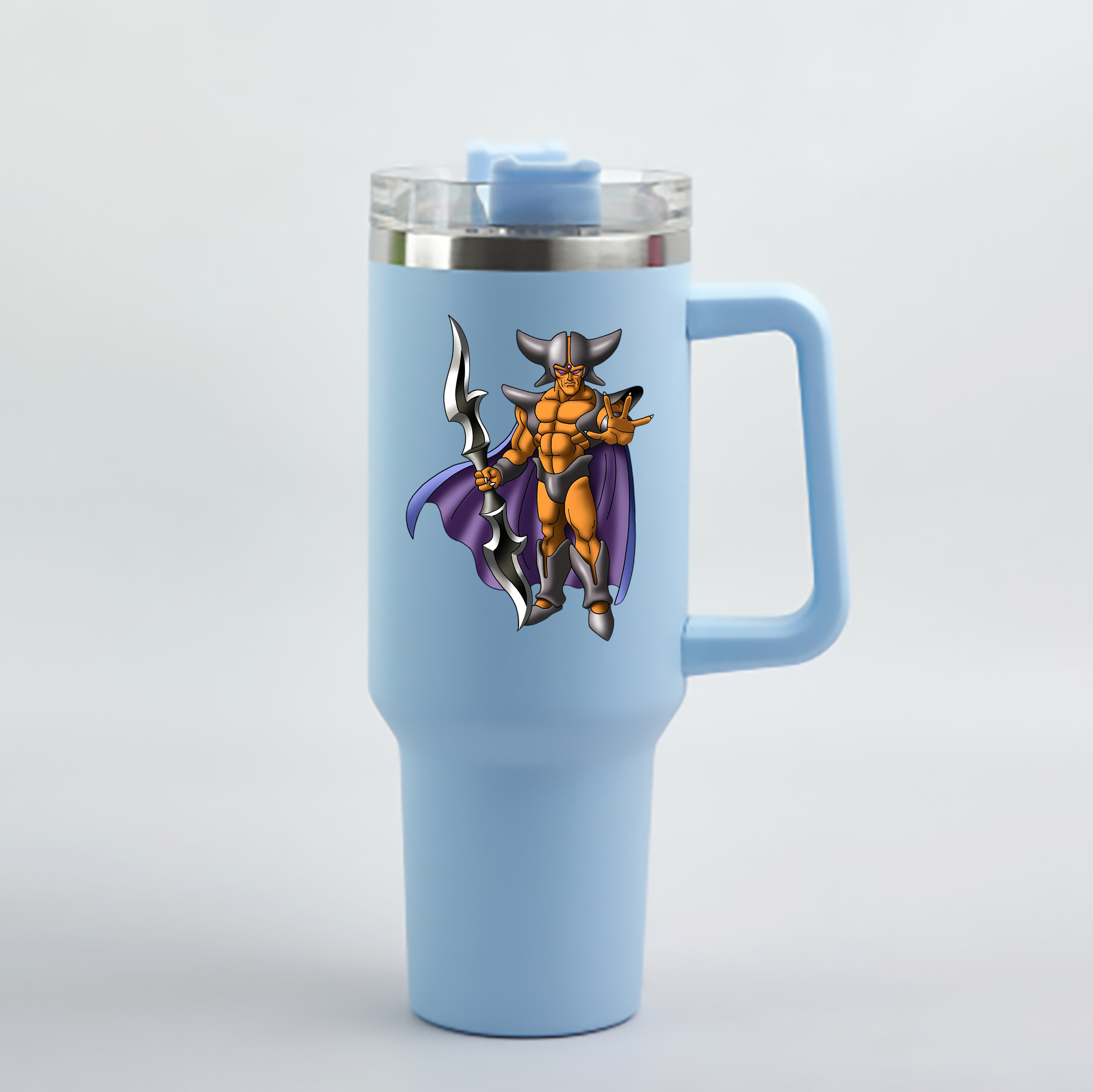 （画像用） ドラゴンクエスト Doragon Kuesuto Dragon Quest 1200mL車用タンブラー - クリスタルステッカー（プラスチックストロー付き）